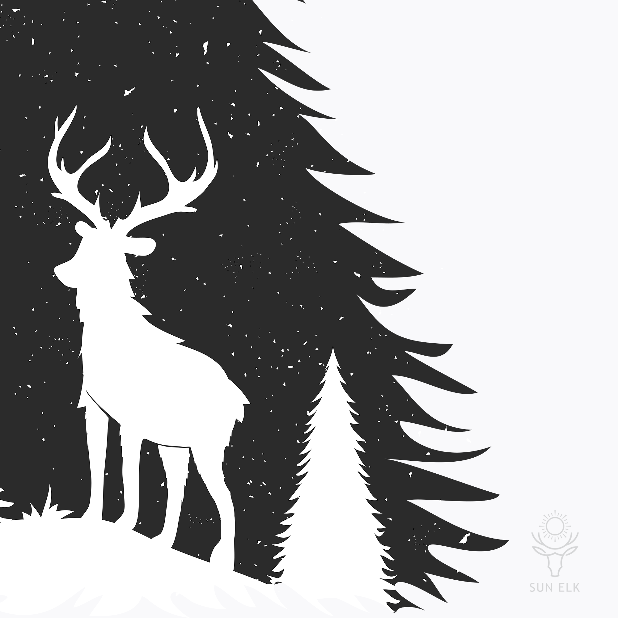 Deer Elk & Pine Trees Softstyle T-Shirt