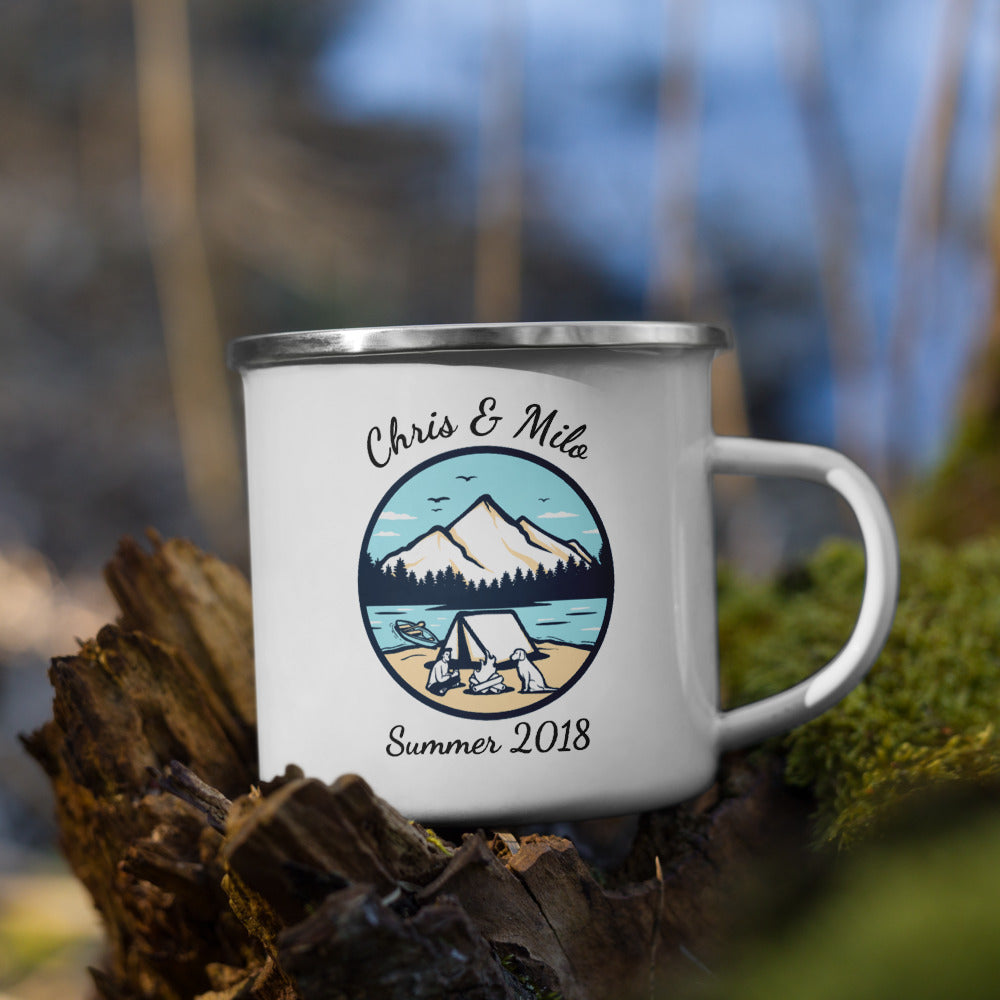 Personalized Person & Dog Camping Mug, 12oz