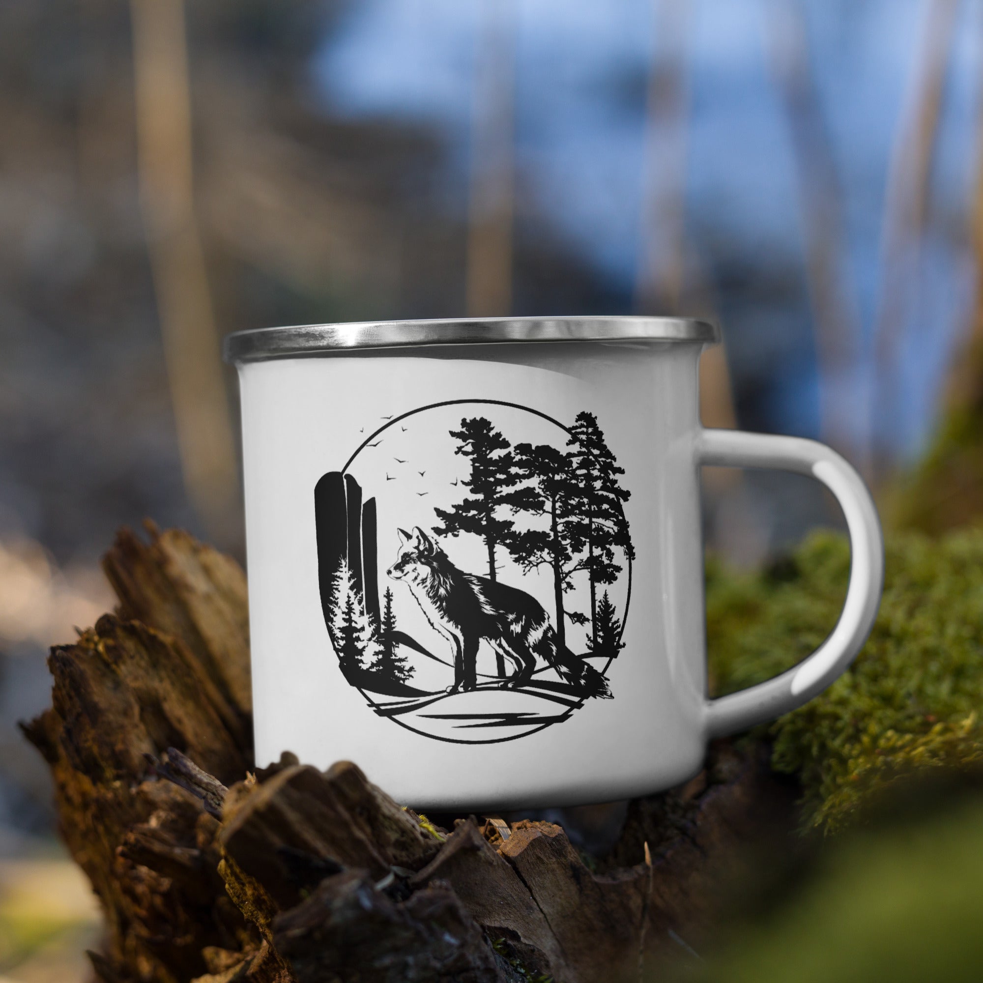 Fox & Forest Camping Mug, 12oz