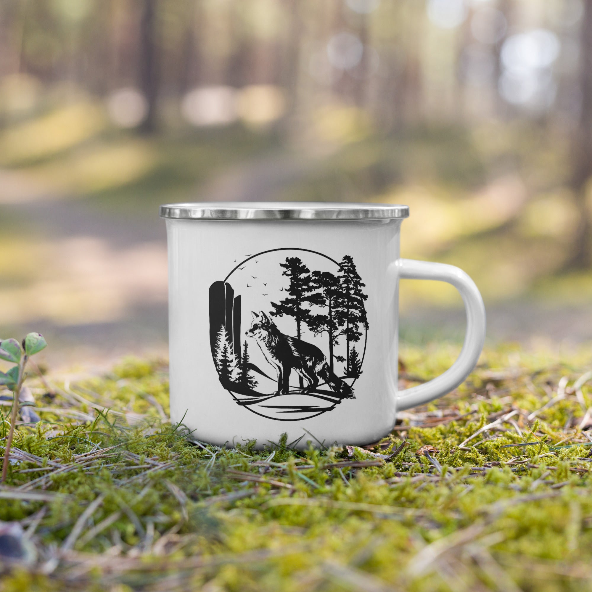 Fox & Forest Camping Mug, 12oz