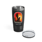 Never Hike Alone Person & Dog Long Ringneck Tumbler Travel Mugs, 20oz