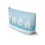 Personalized Snowy Trees Accessories Pouch