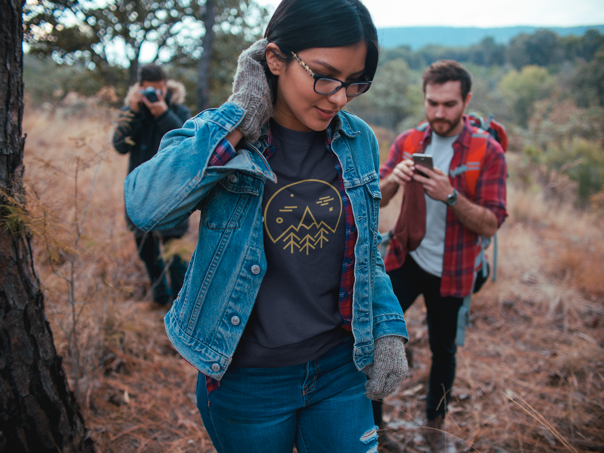 Minimalist Mountain & Trees Softstyle T-Shirt
