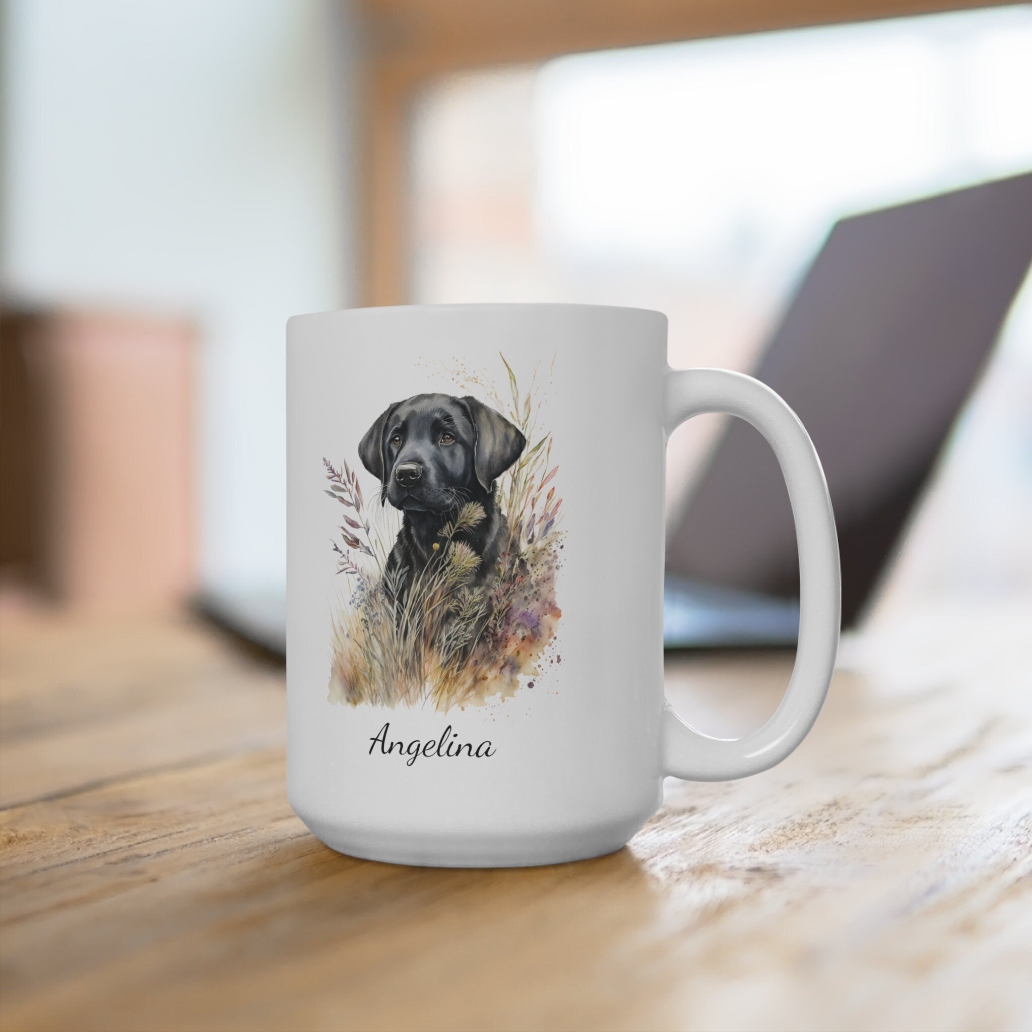 Personalized Black Labrador Puppy Coffee Mug