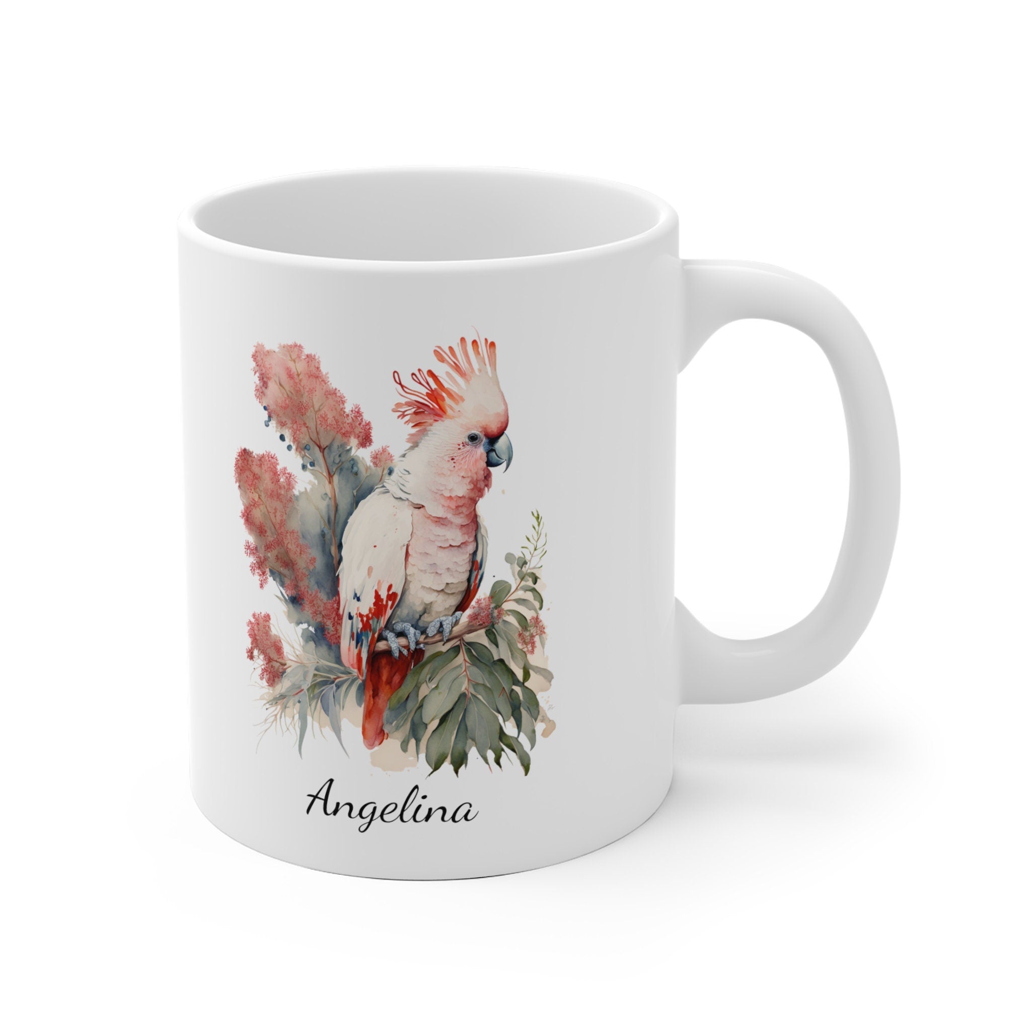 Personalized Pink Cockatoo Coffee Mug