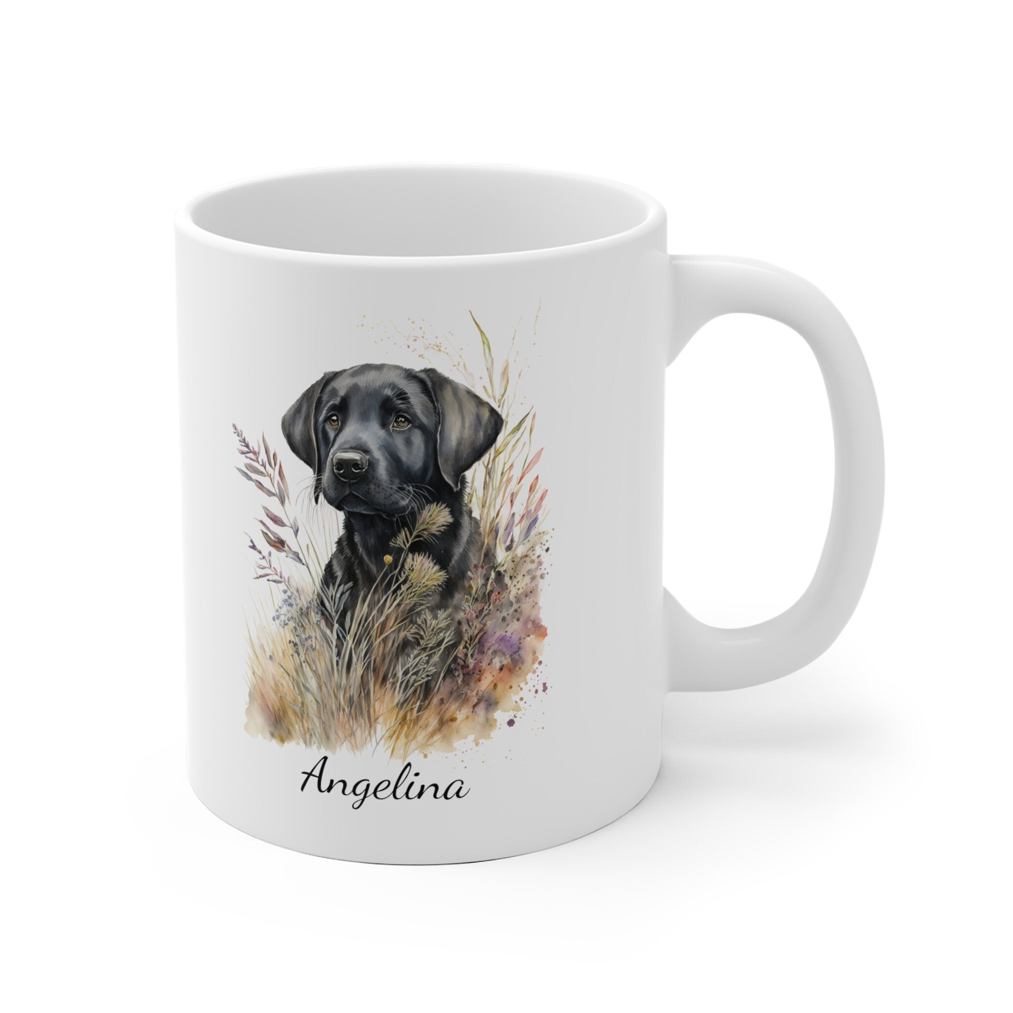 Personalized Black Labrador Puppy Coffee Mug