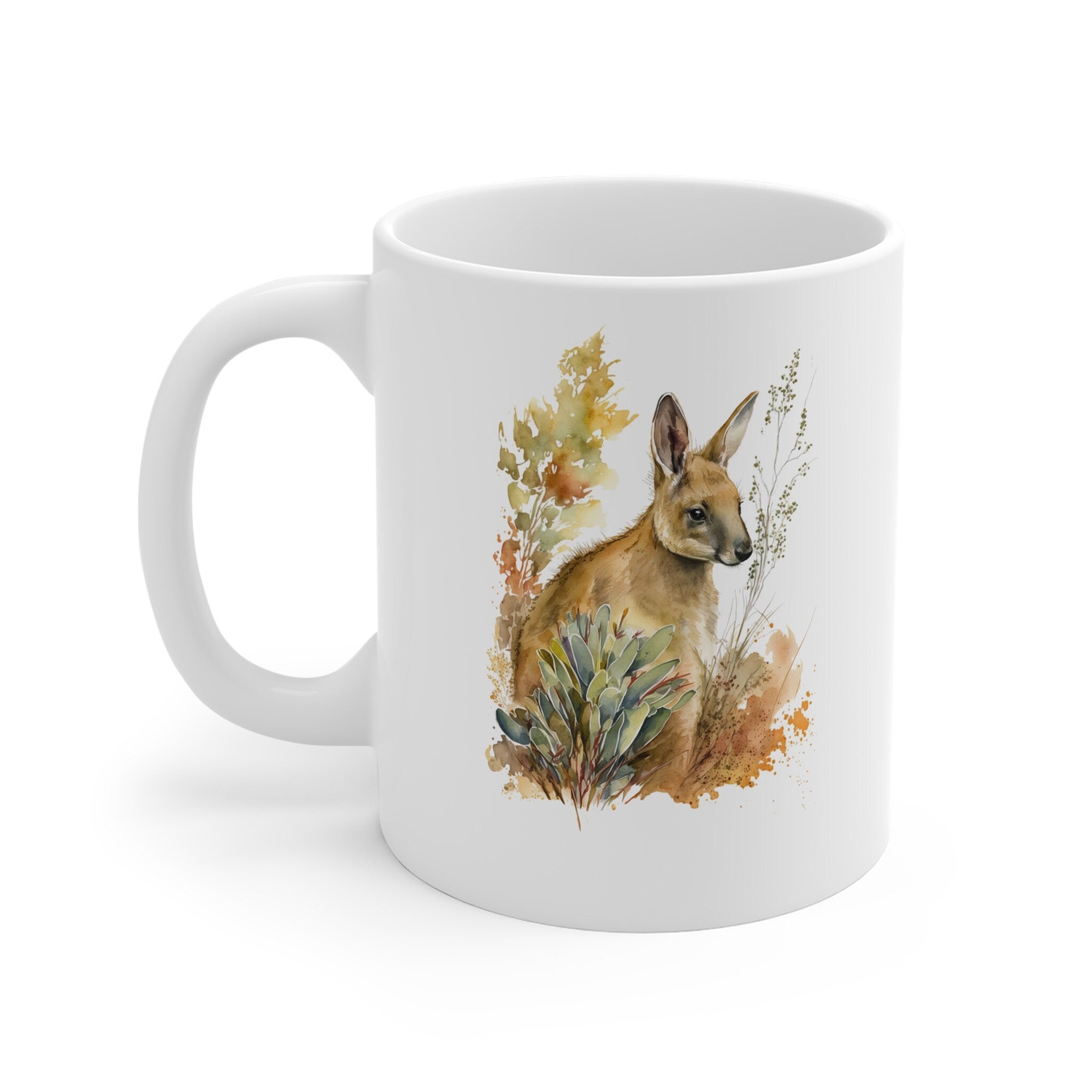 Personalized Kangaroo & Wildflowers Coffee Mug