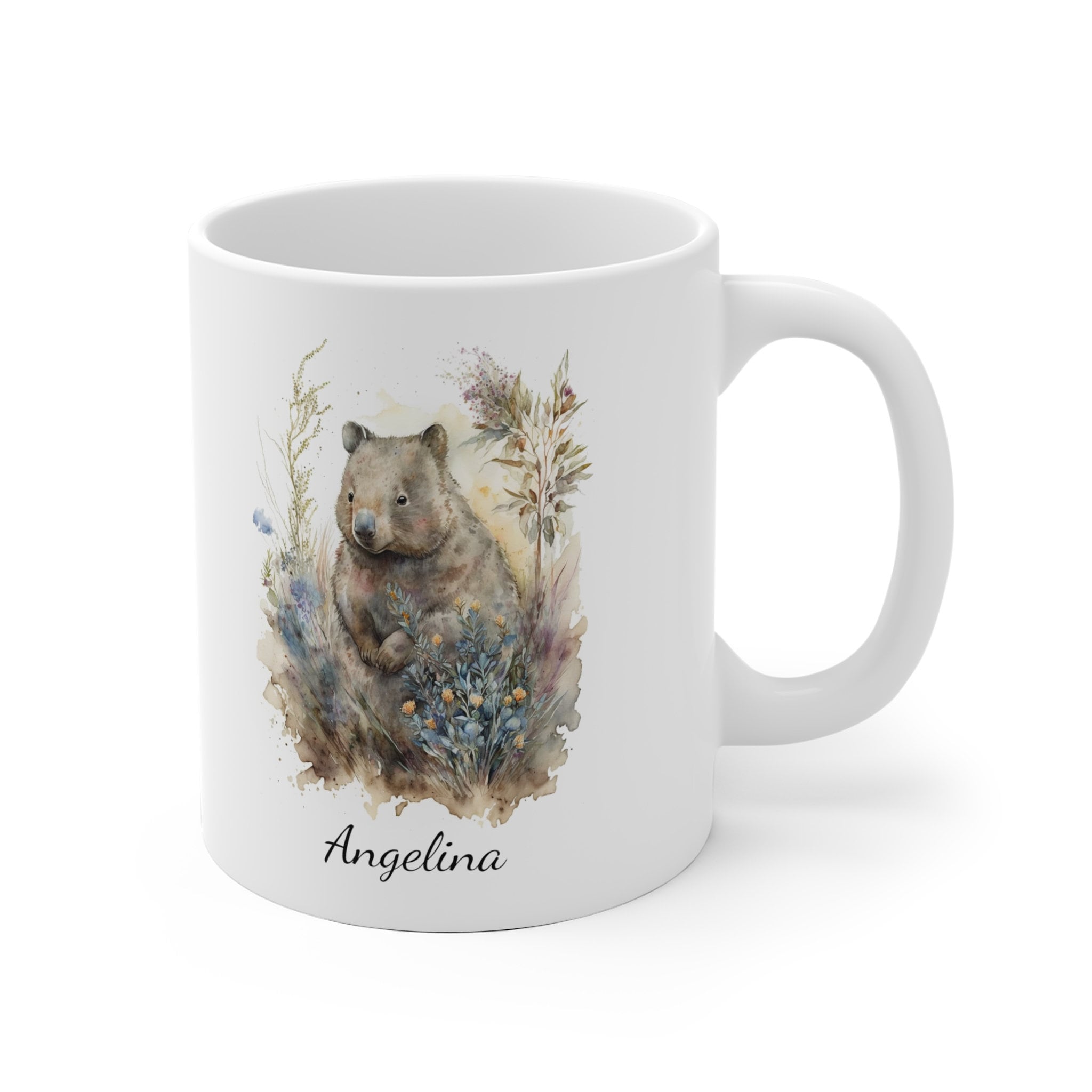 Personalized Wombat & Wildflowers Coffee Mug