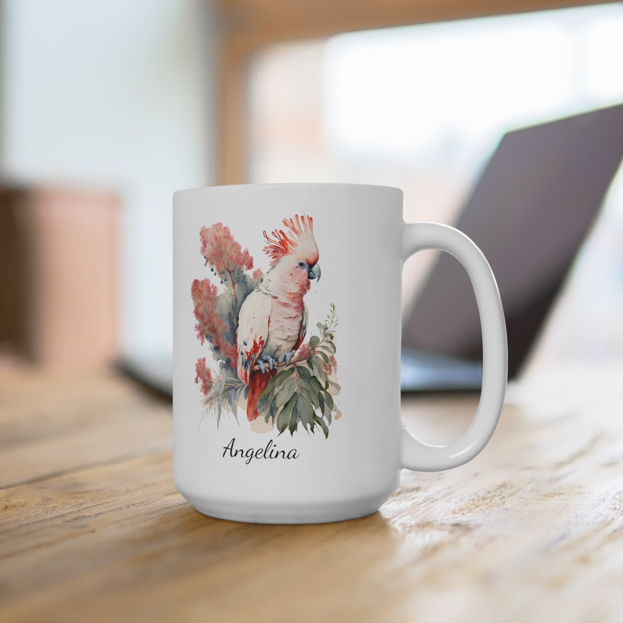 Personalized Pink Cockatoo Coffee Mug