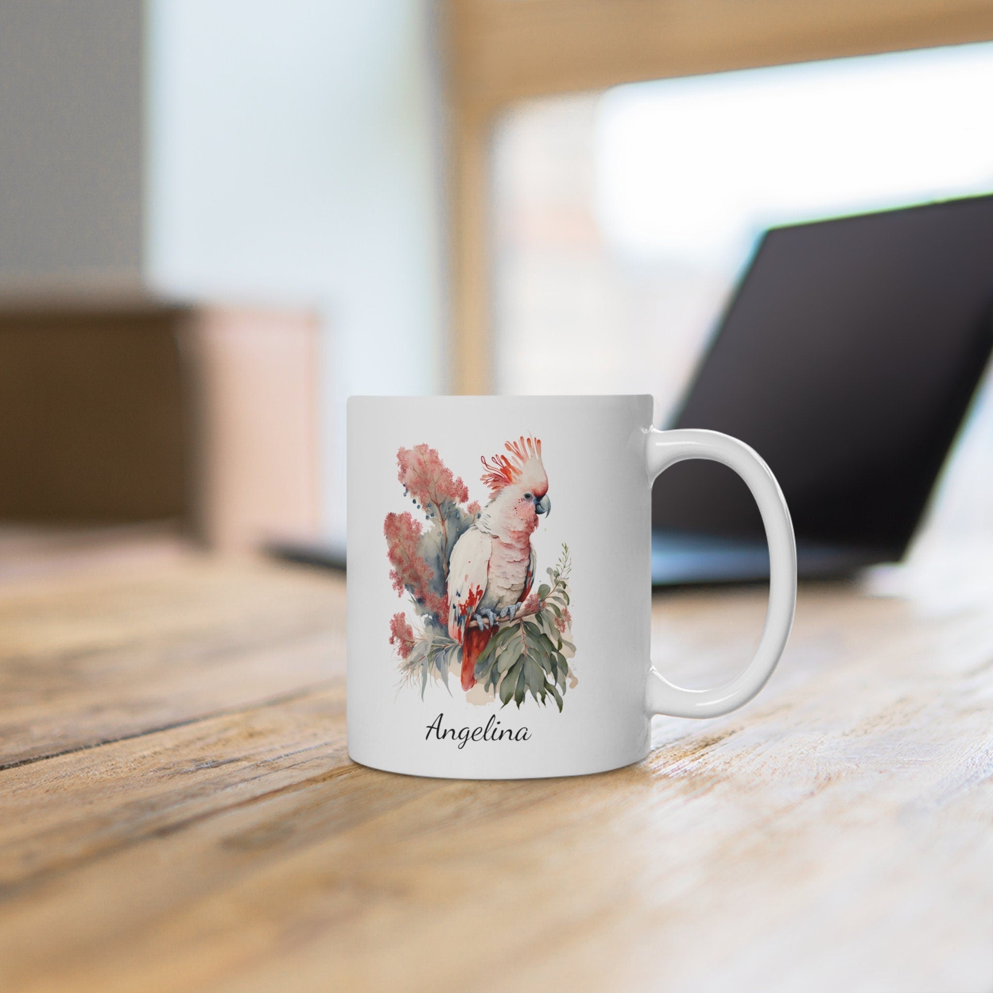 Personalized Pink Cockatoo Coffee Mug