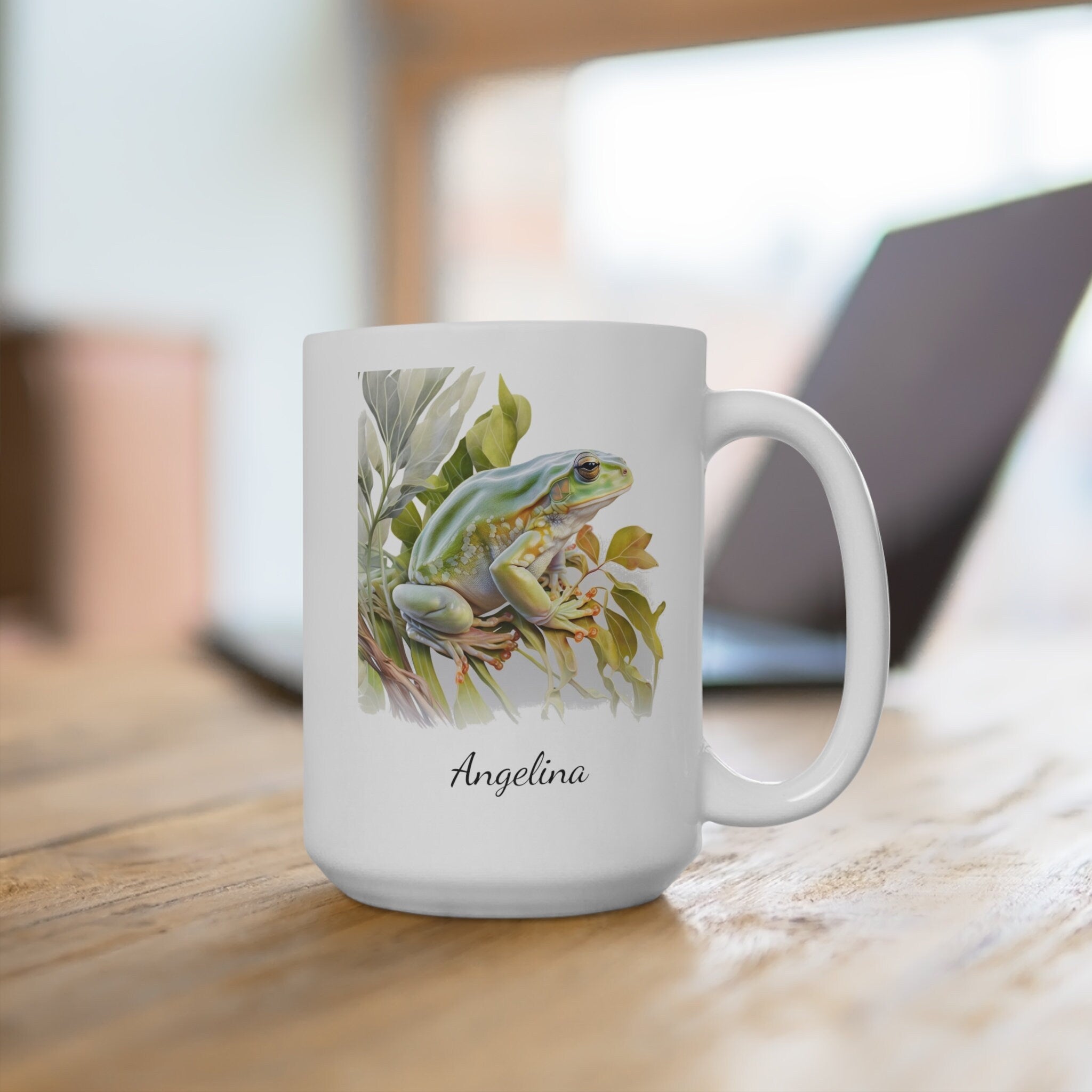 Personalized Green Tree Frog Coffee Mug