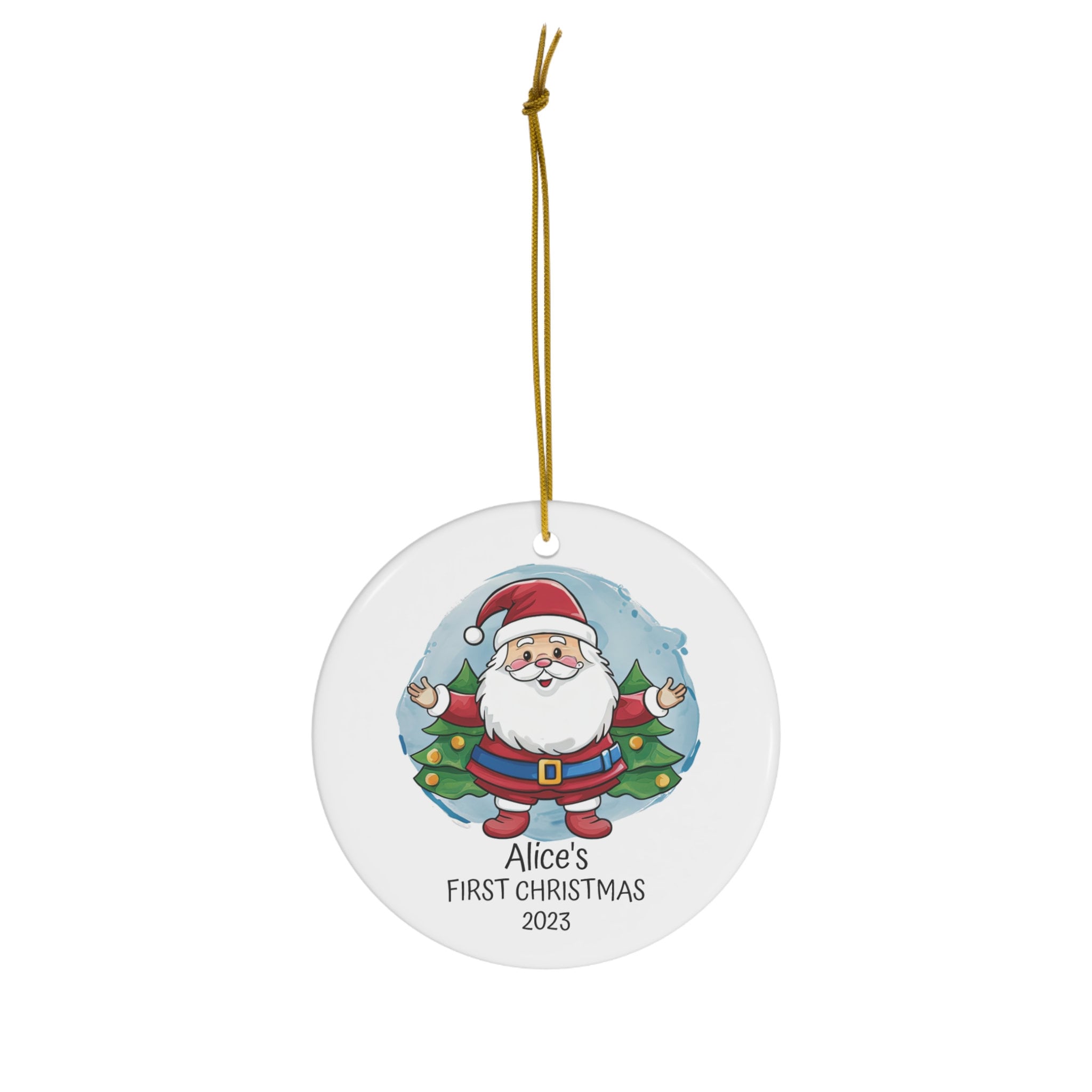 Personalized Child's First Christmas Santa Claus Ornament