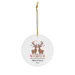 Personalized First Christmas Engaged Reindeer Ornament