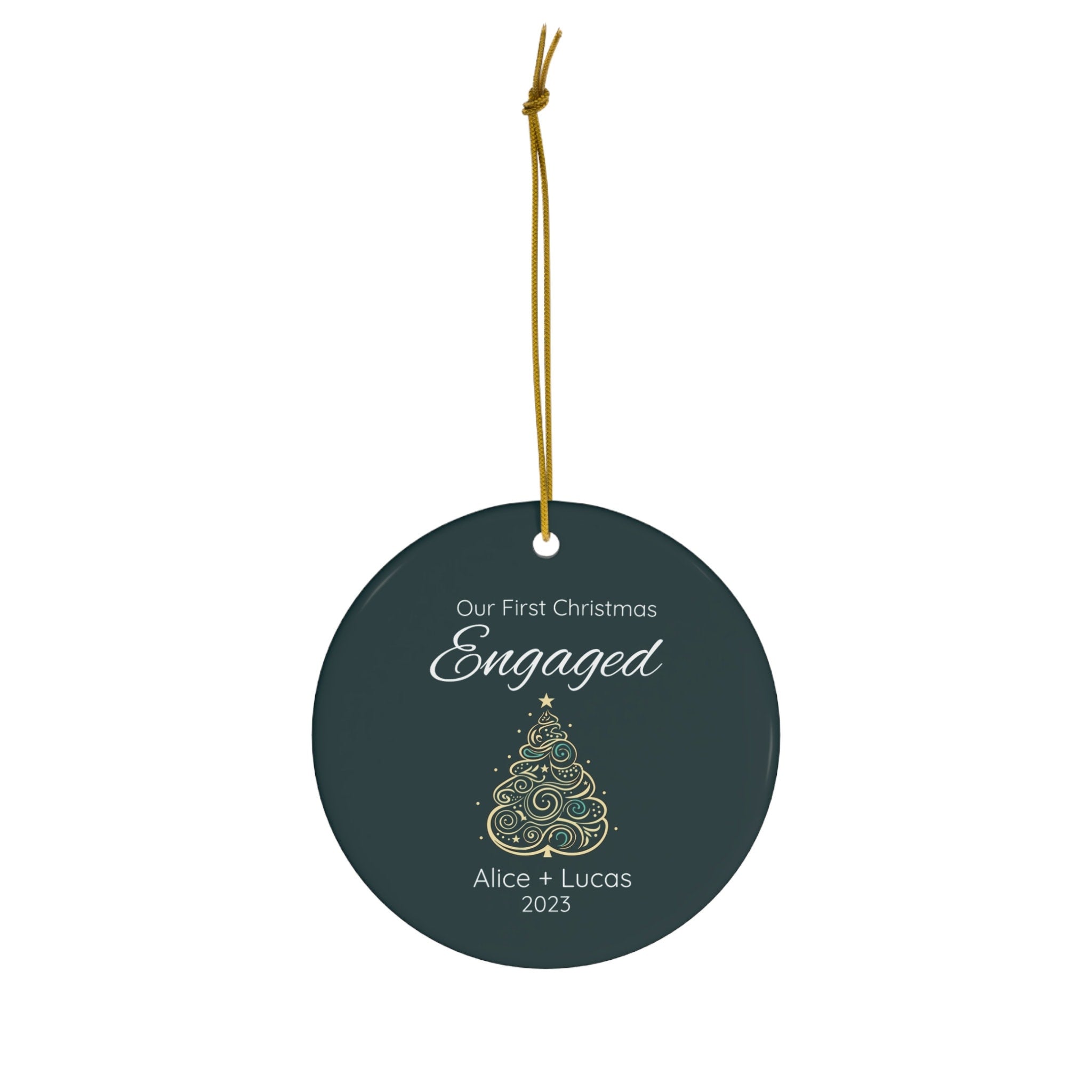 Personalized First Christmas Engaged Christmas Tree Ornament