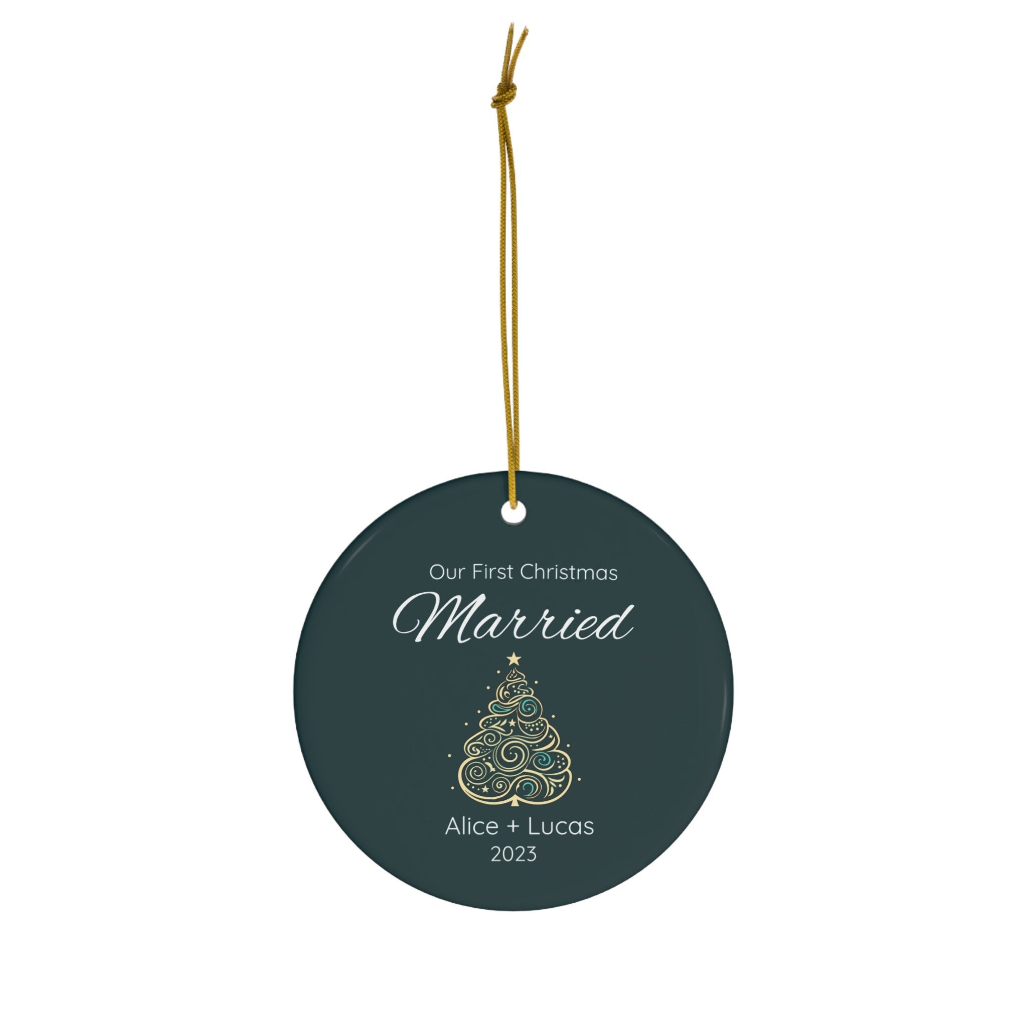 Personalized First Christmas Married Christmas Tree Ornament