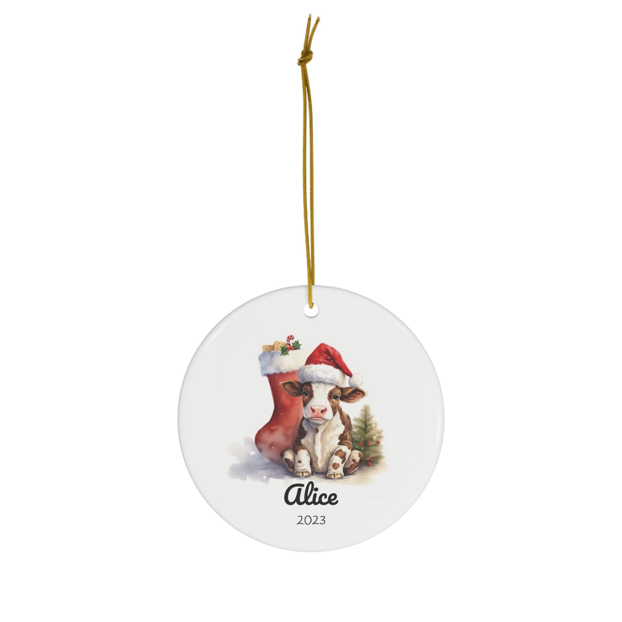 Personalized Farm Cow Ornament