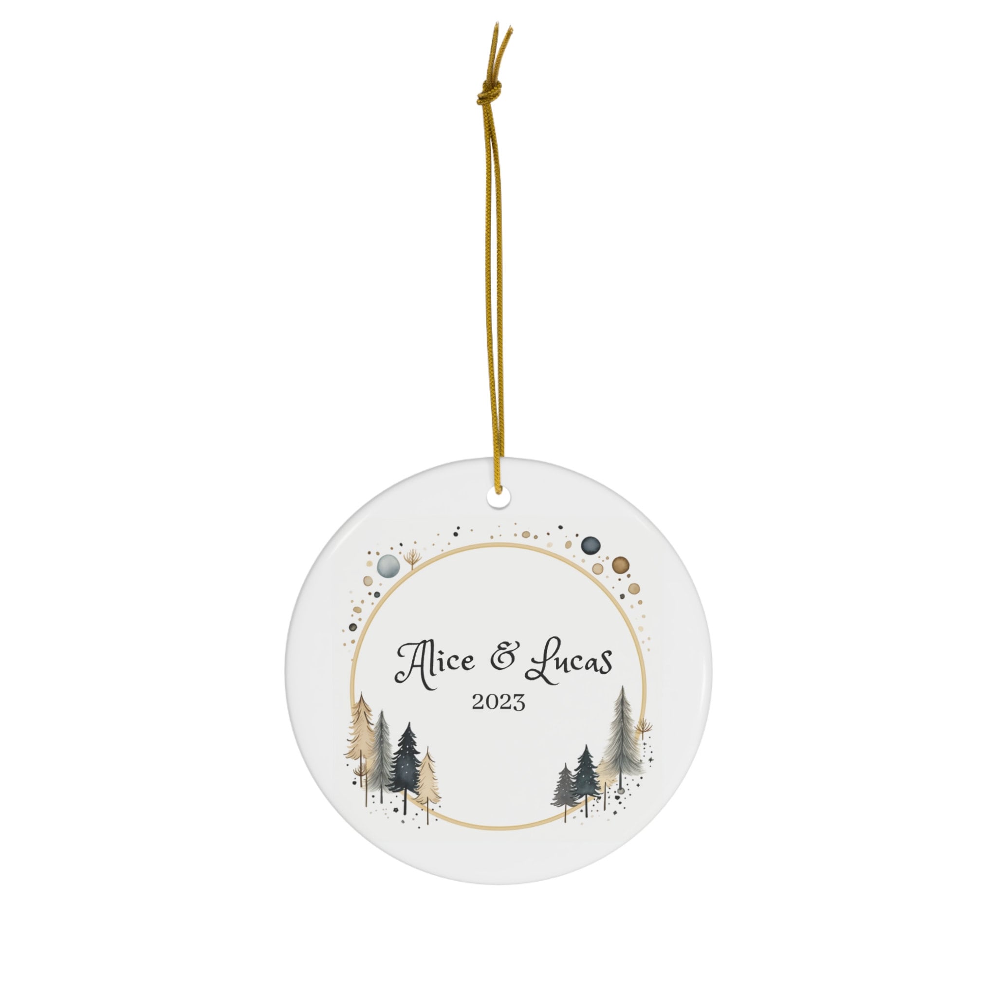 Personalized Modern Christmas Tree Ornament