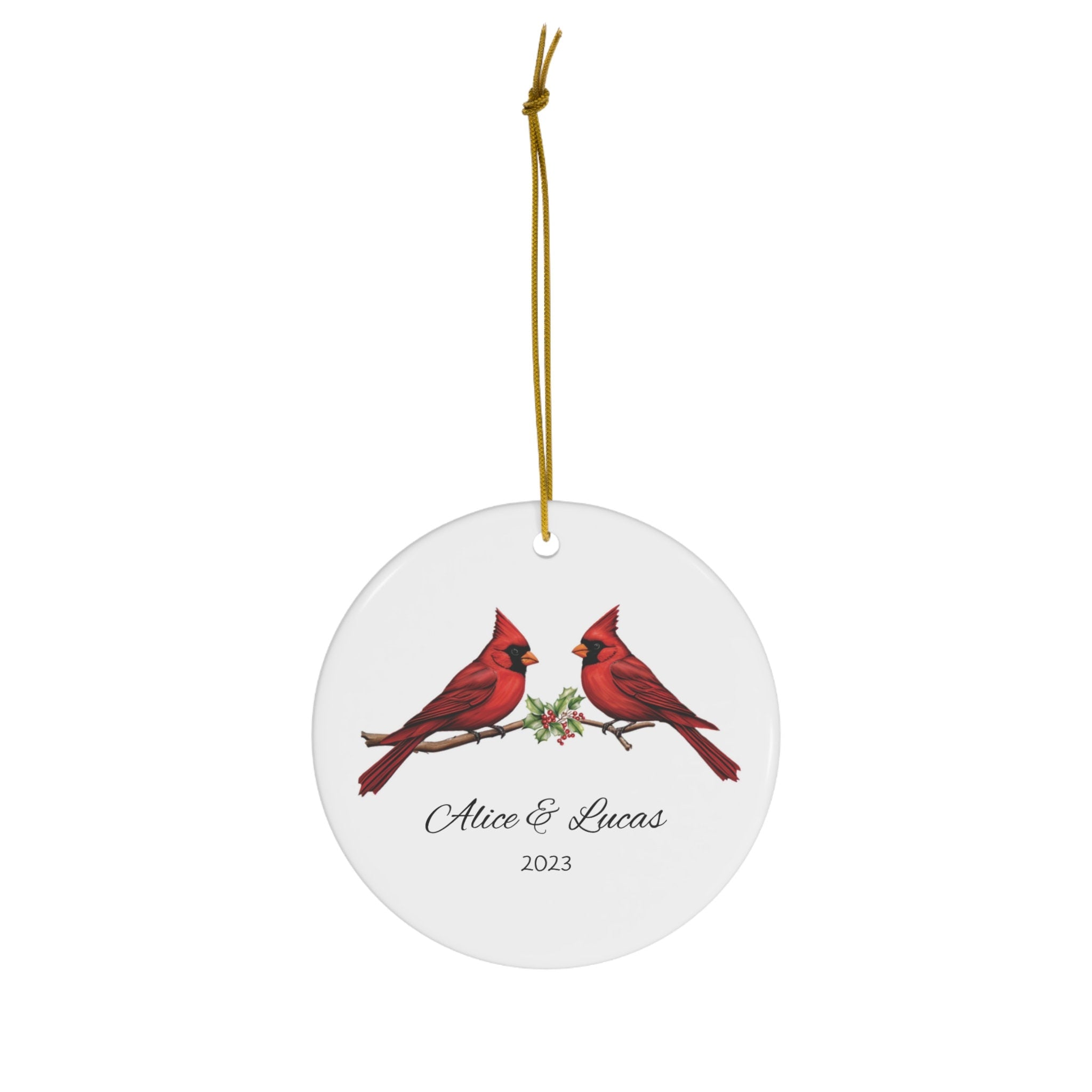 Personalized Cardinal Birds Ornament
