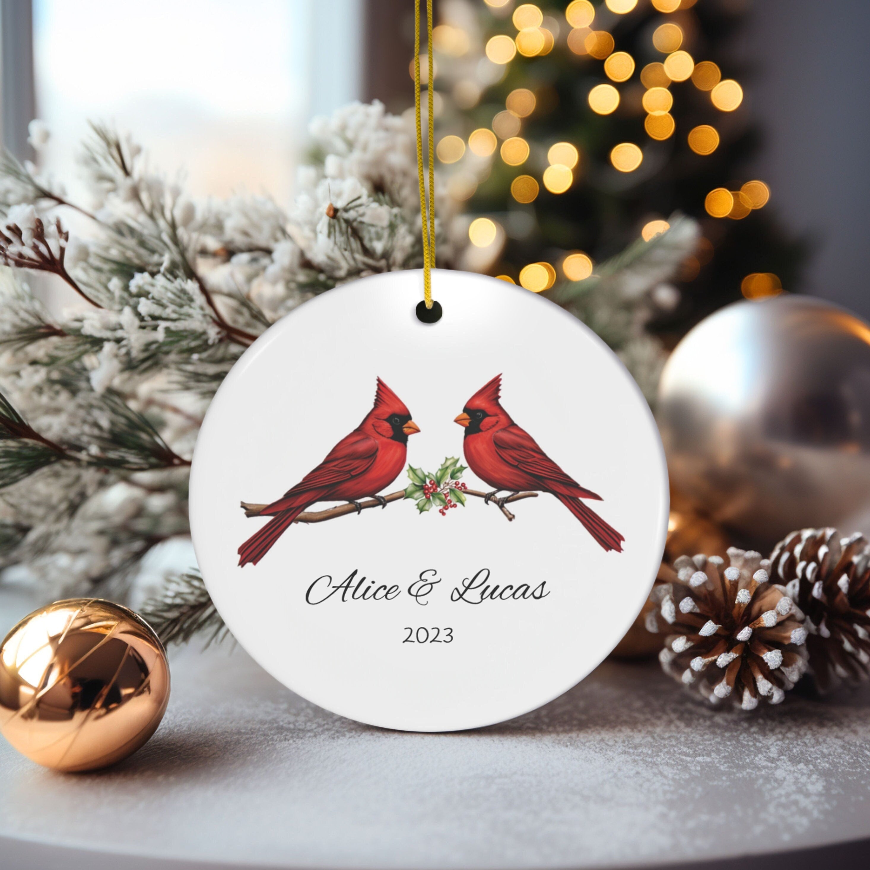 Personalized Cardinal Birds Ornament