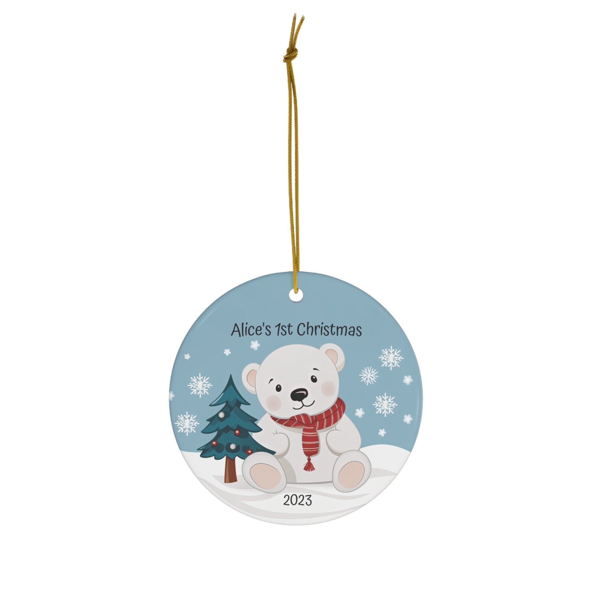 Personalized Child's First Christmas Bear Ornament