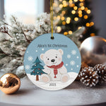 Personalized Child's First Christmas Bear Ornament