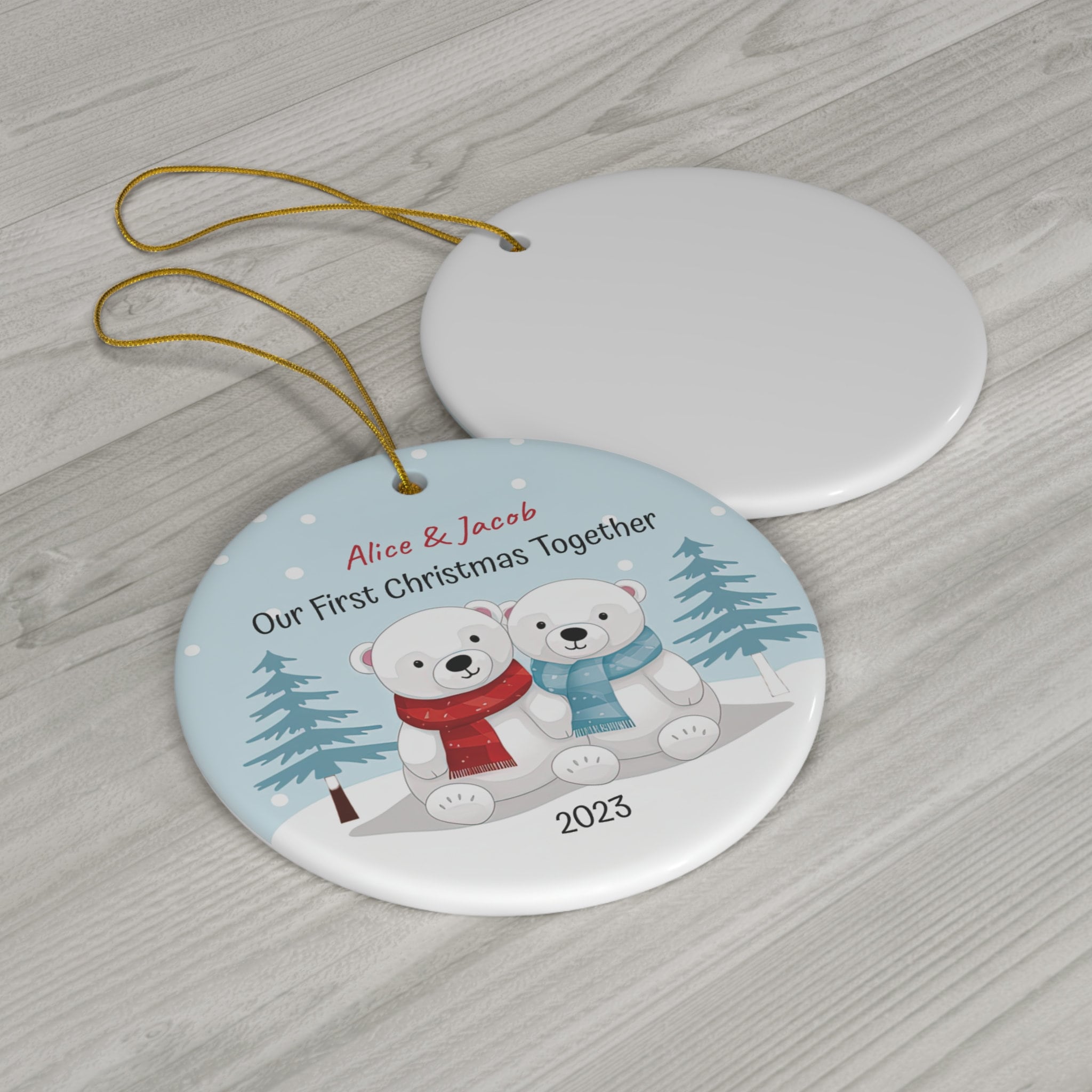 Personalized Our First Christmas Couples Ornament