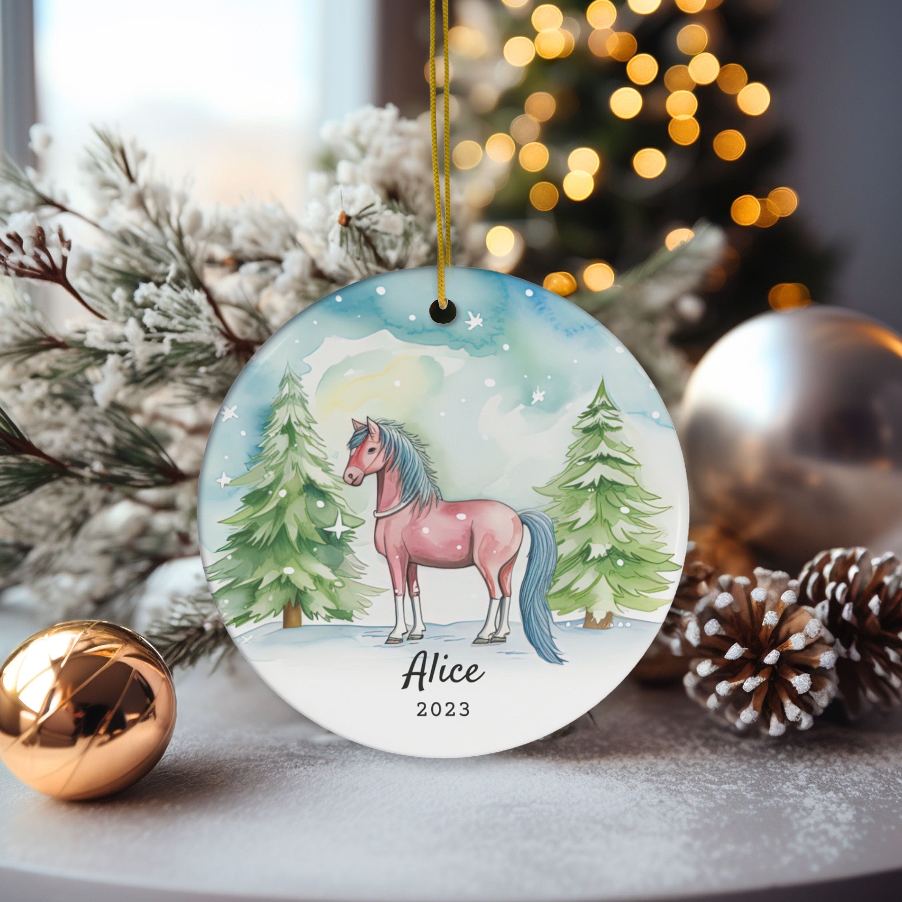 Personalized Custom Name Horse Ornament