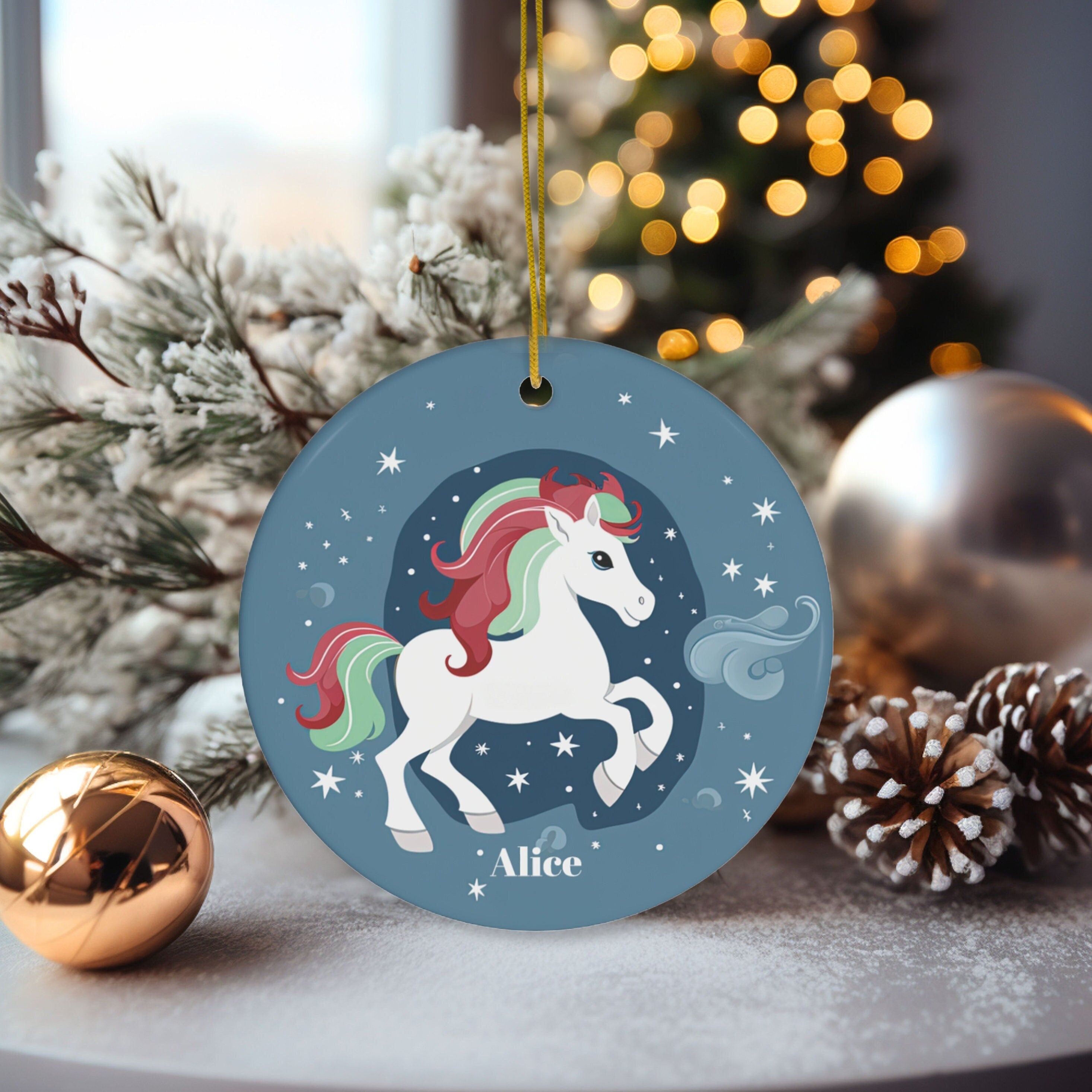 Personalized Cute Horse Ornament