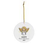 Personalized First Christmas Married Angel Ornament