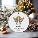 Personalized First Christmas Married Angel Ornament