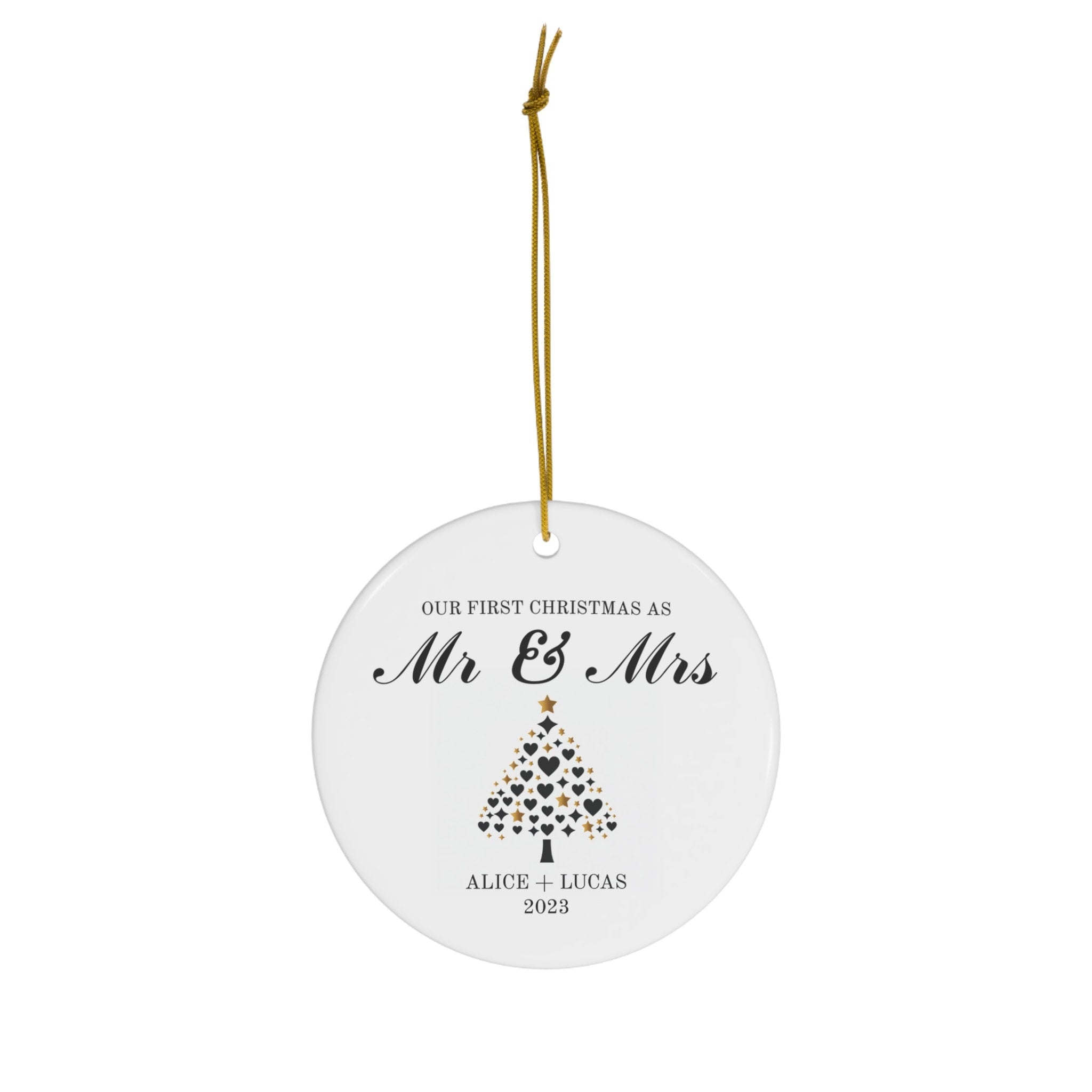 Personalized Mr & Mrs First Christmas Married Ornament