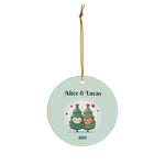 Personalized Cute Christmas Tree Couples Ornament