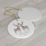 Personalized Our First Christmas Reindeer Couples Ornament