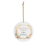 Personalized 'Hello World' New Baby Announcement Ornament