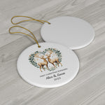 Personalized First Christmas Engaged Reindeers Ornament