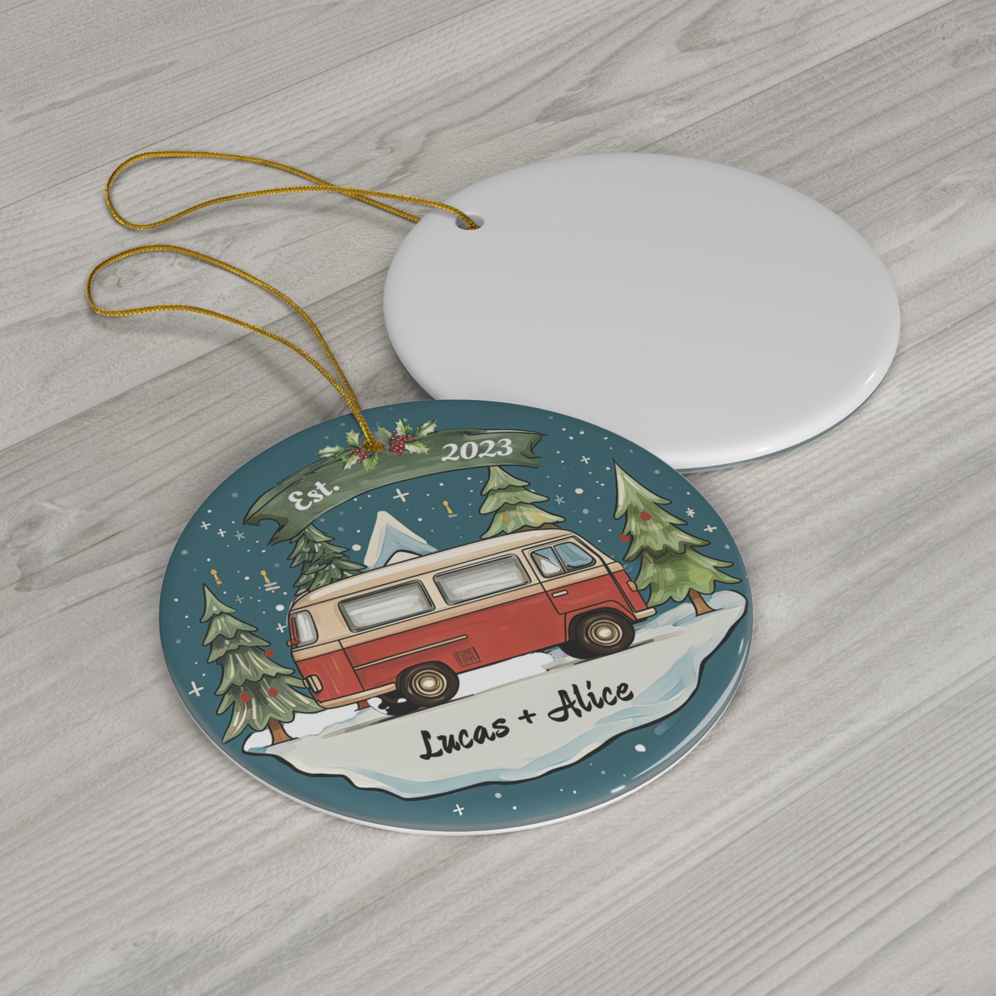 Personalized RV Van, Camping & Adventure Ornament