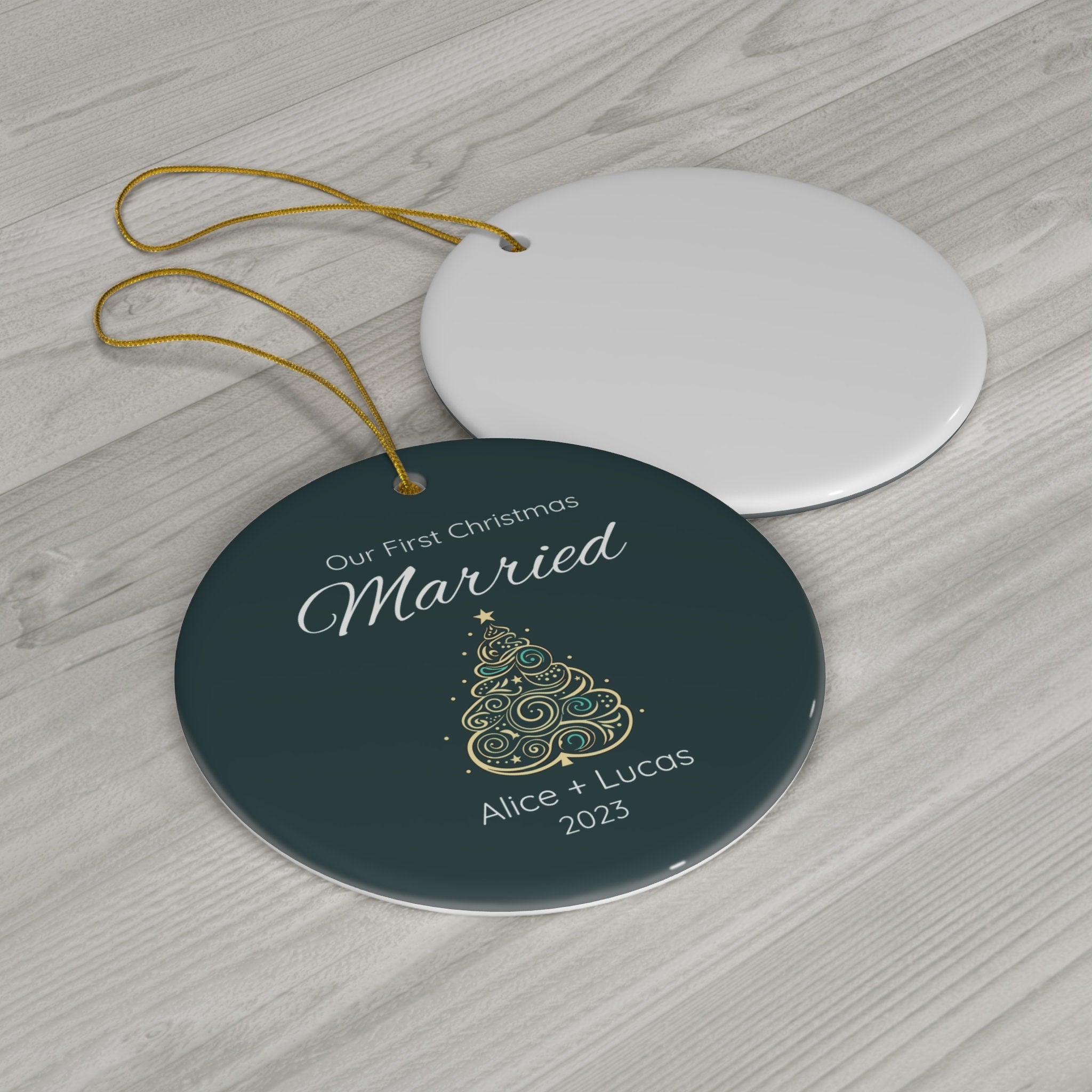 Personalized First Christmas Married Christmas Tree Ornament
