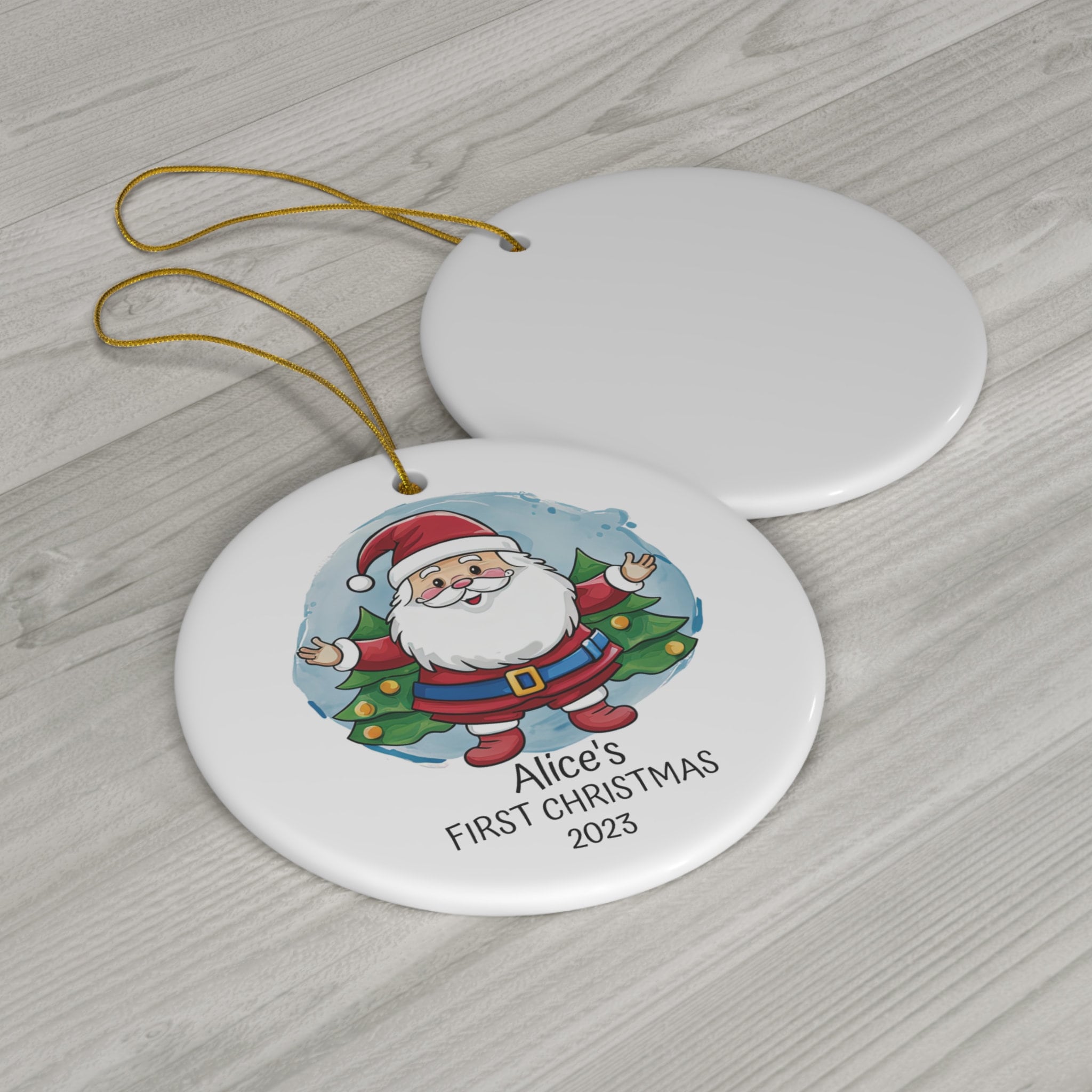 Personalized Child's First Christmas Santa Claus Ornament