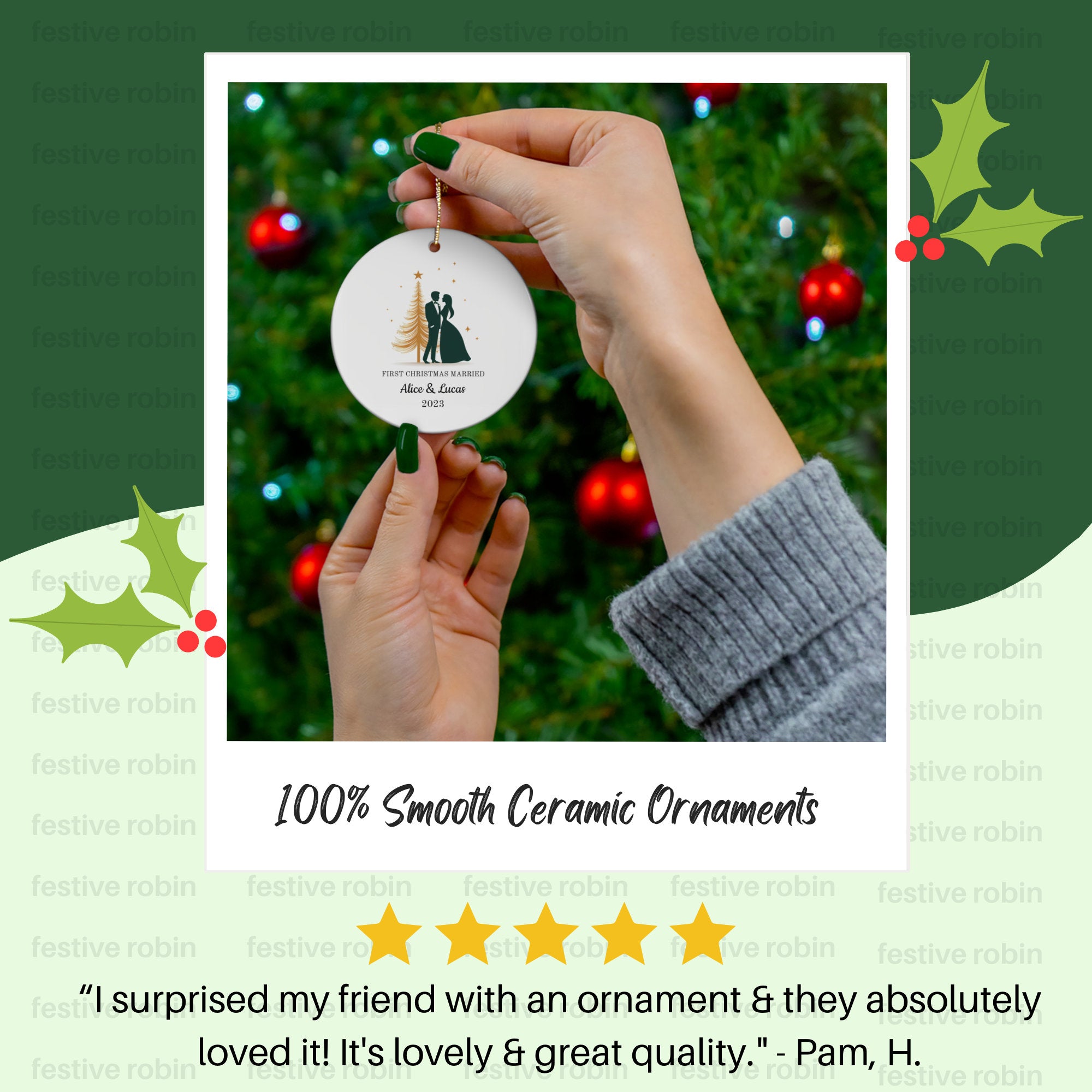 Personalized First Christmas Married Ornament