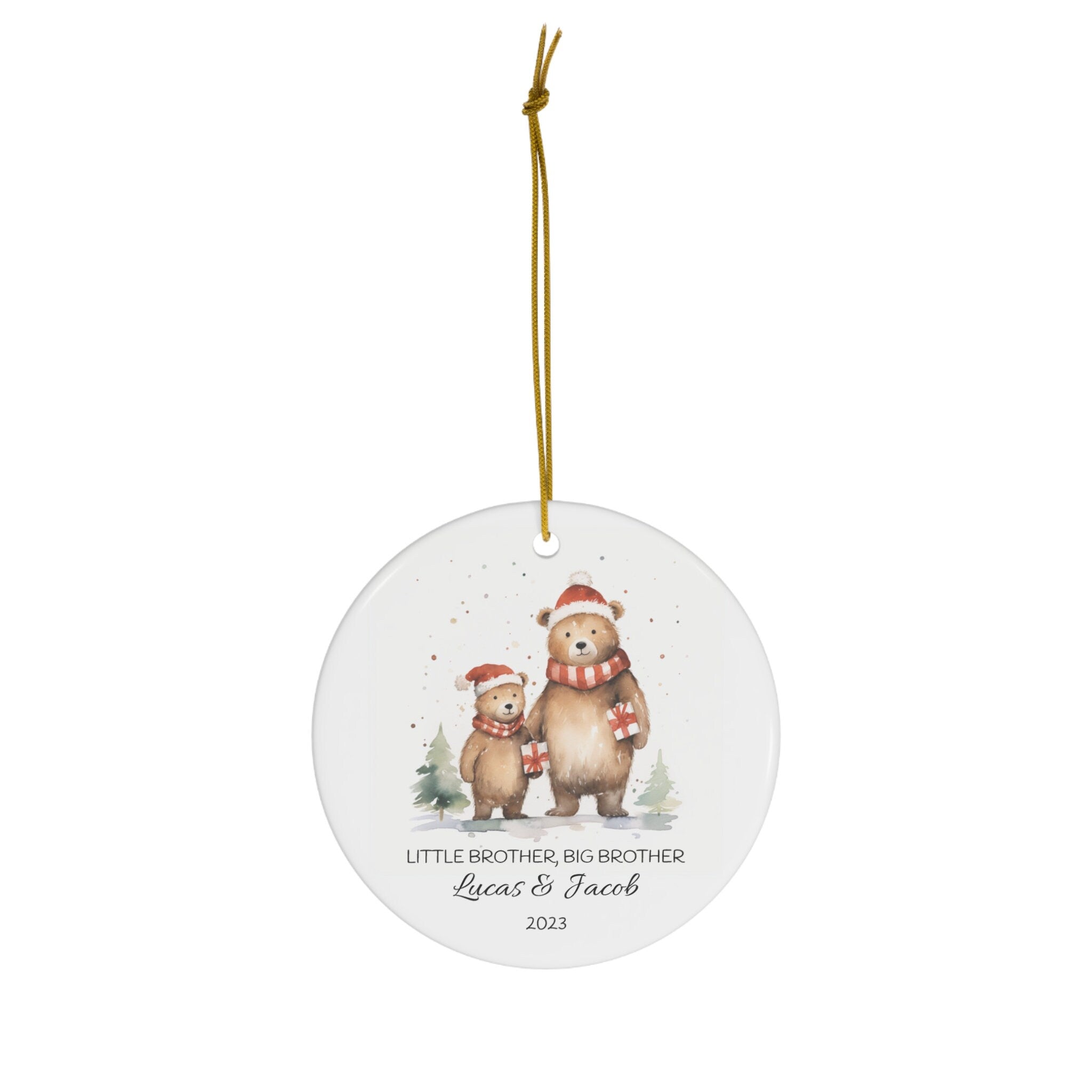 Personalized Big Brother Little Brother Bears Ornament