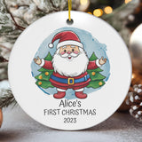 Personalized Child's First Christmas Santa Claus Ornament