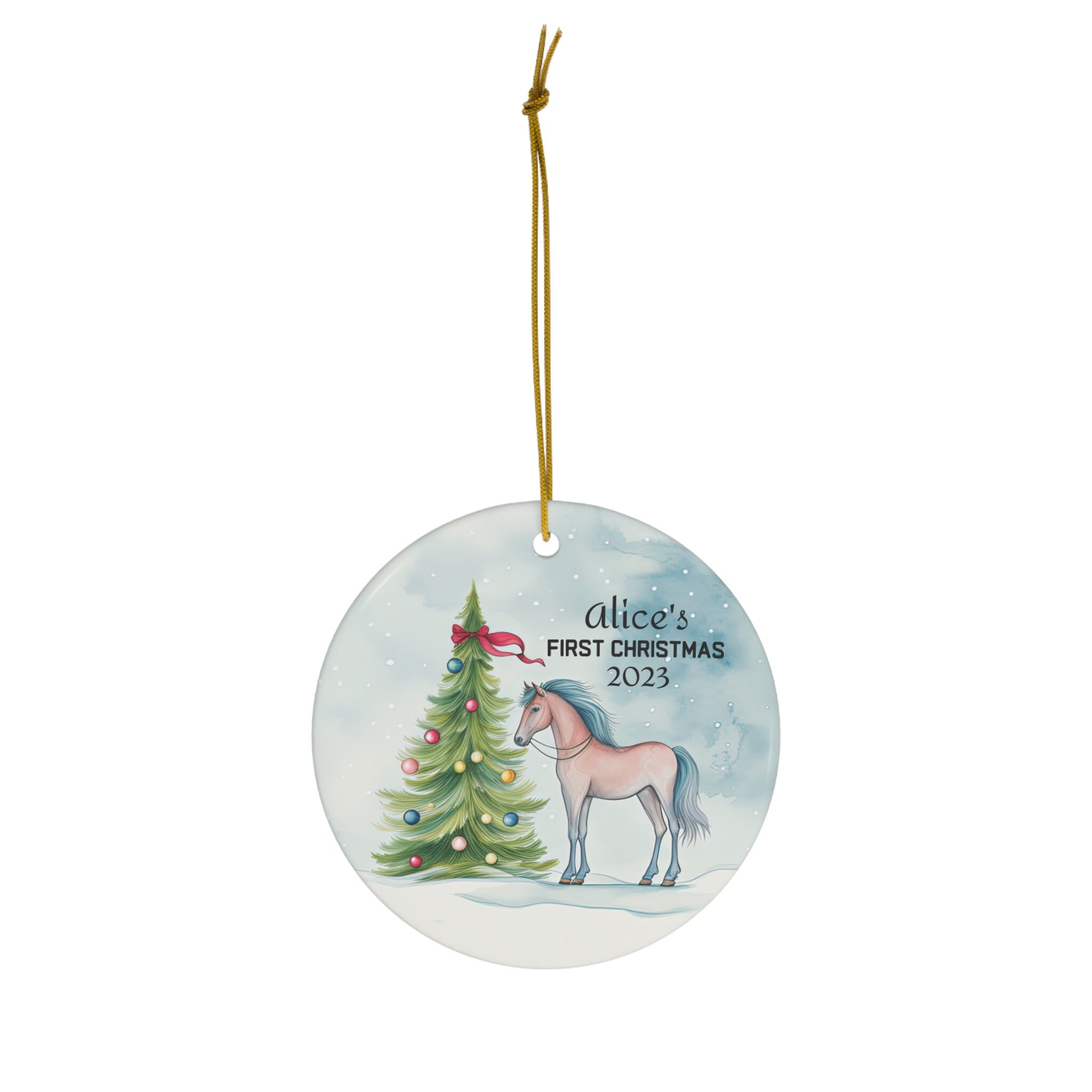 Personalized Child's First Christmas Horse Ornament