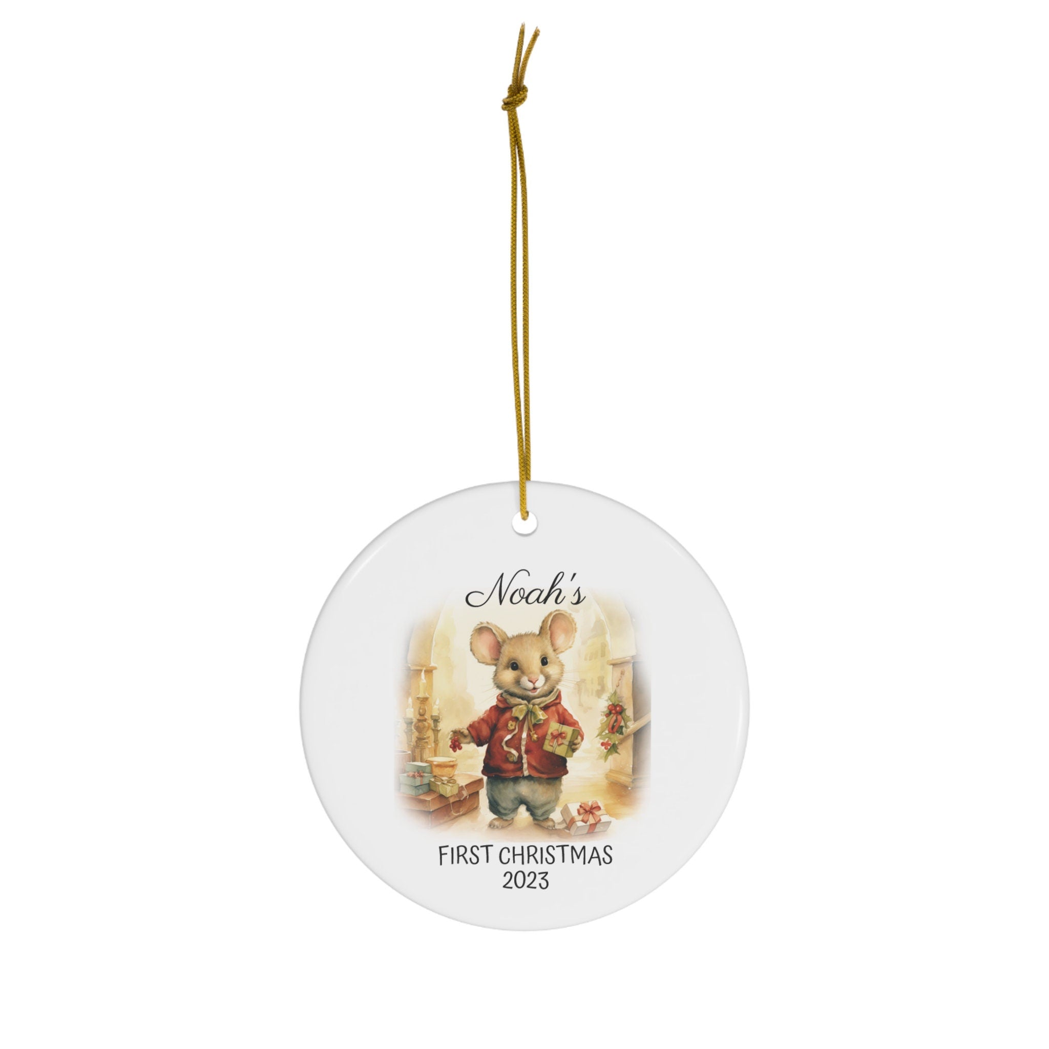 Personalized Child&#39;s First Christmas Mouse Ornament