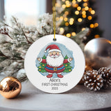 Personalized Child's First Christmas Santa Claus Ornament