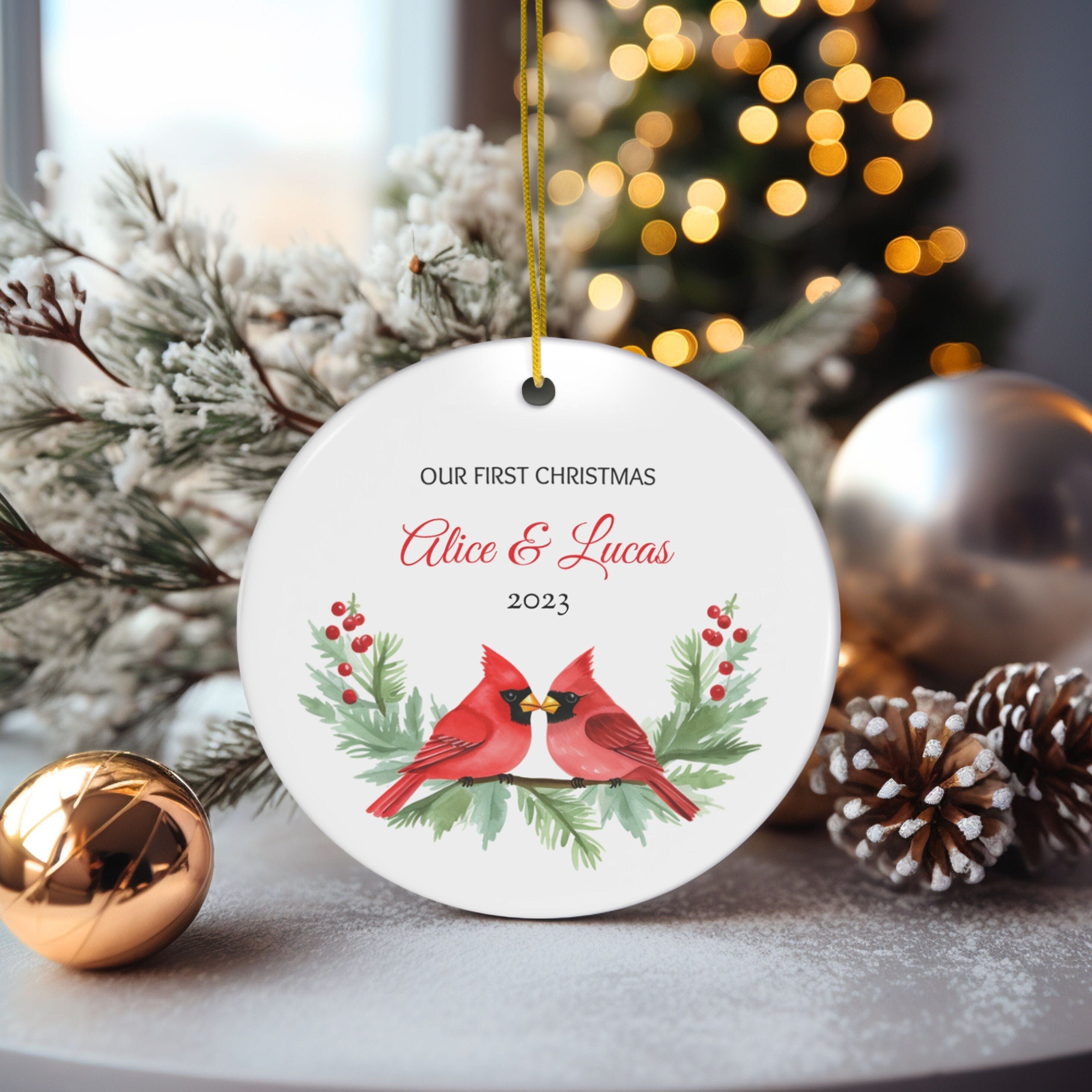 Personalized Our First Christmas Couples Ornament