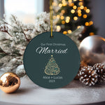 Personalized First Christmas Married Christmas Tree Ornament