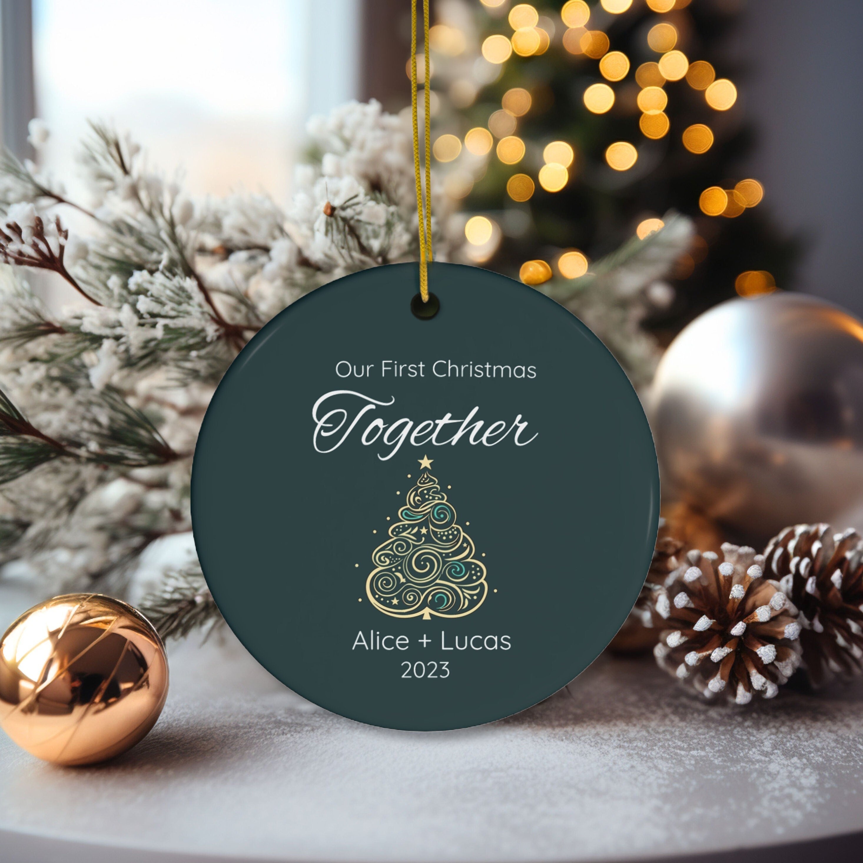 Personalized Our First Christmas Christmas Tree Couples Ornament