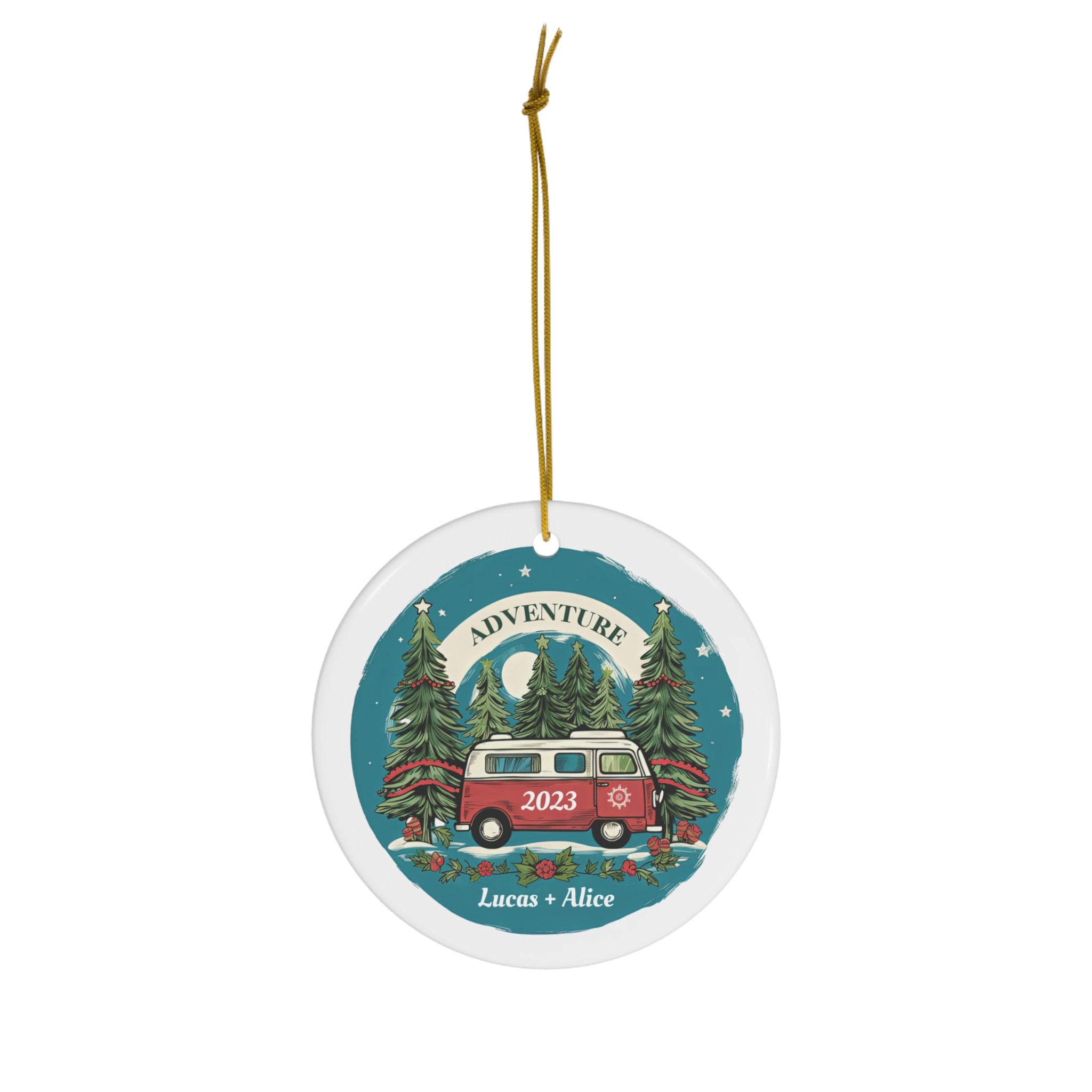 Personalized RV Van, Camping & Adventure Ornament