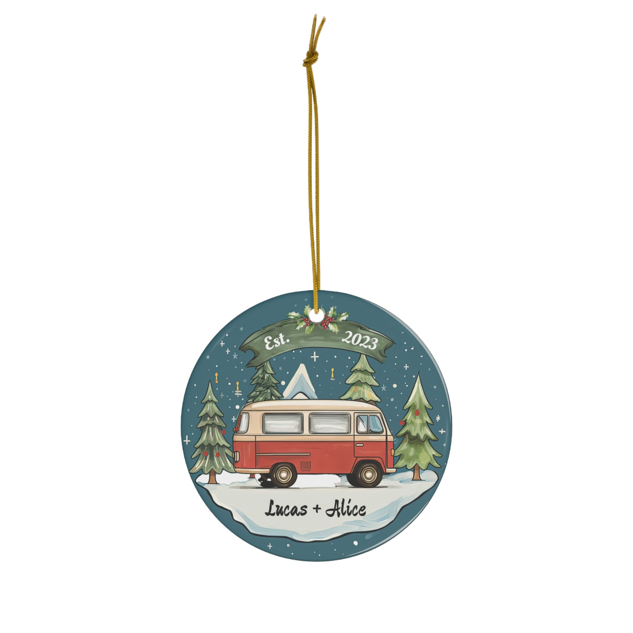 Personalized RV Van, Camping & Adventure Ornament