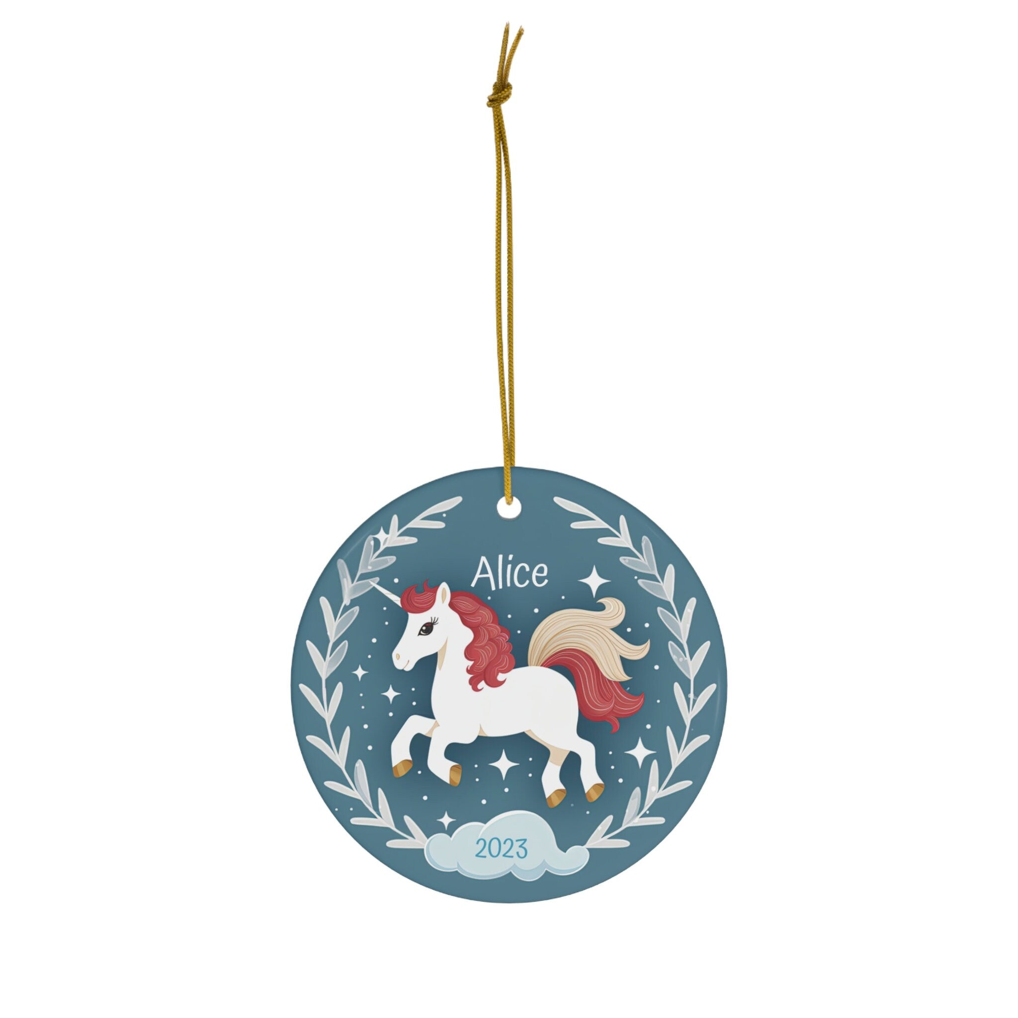 Personalized Unicorn & Cloud Ornament